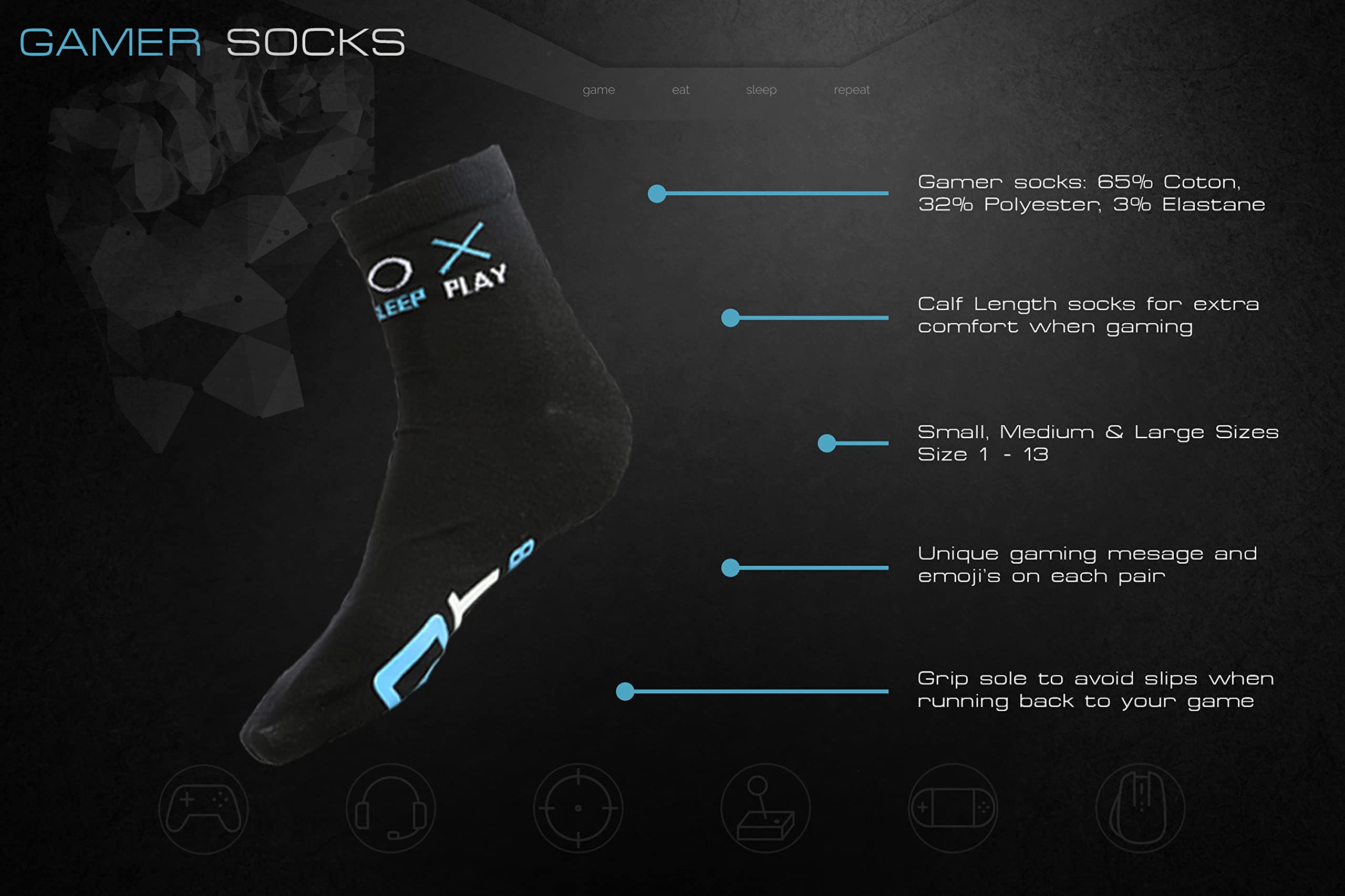 Gamer Socks for Men, Boys & Teens - Fun & Novelty Gaming Gifts - Do Not Disturb I'm Gaming Socks - Perfect for Esports, LAN Parties & Relaxing at Home