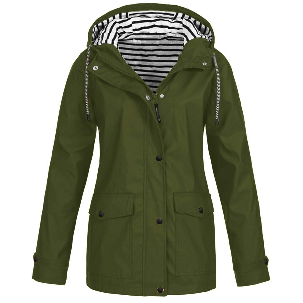 Women's Lightweight Waterproof Rain Jacket with Hood - Windproof Active Outdoor Windbreaker Raincoat for Girls & Plus Size - Perfect for Hiking, Running & Travel