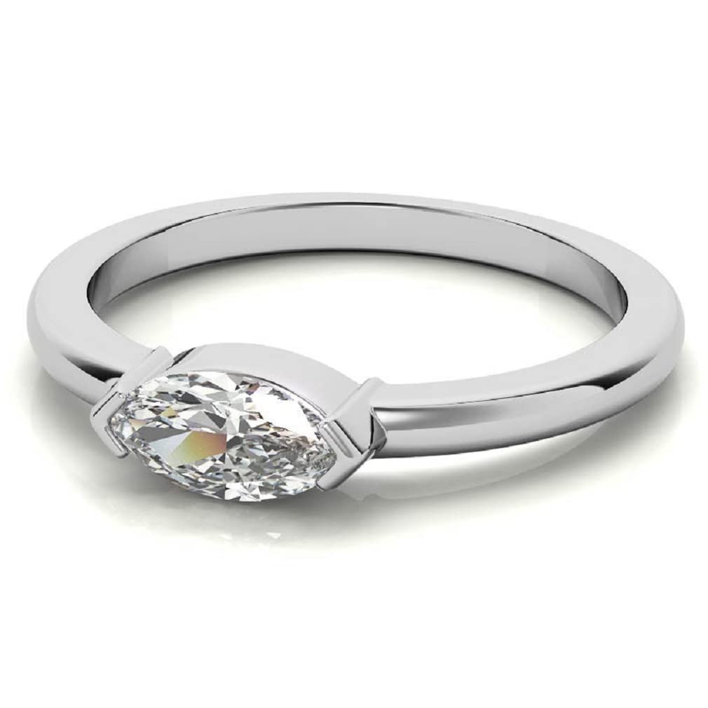 10K Solid White Gold Handmade Engagement Rings 2 CT Oval Cut Moissanite Diamond Solitaire Wedding Band Set for Women - Perfect for Proposals, Anniversaries & Bridal Jewelry Gifts