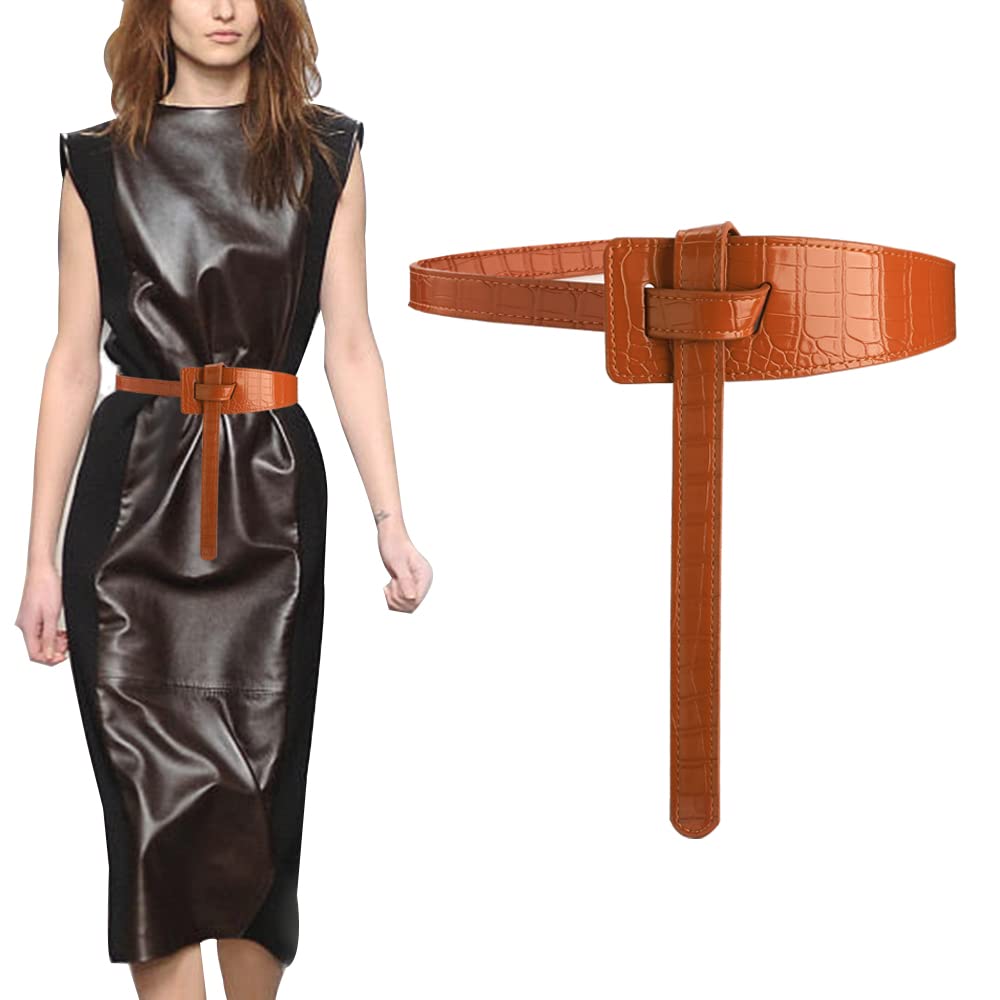 Women's Adjustable Leather Belt with Gold Chain - Punk Gothic Rock Style Waist Belt for Jeans, Pants & Dresses | Perfect for Casual, Rock Concerts & Night Outfits