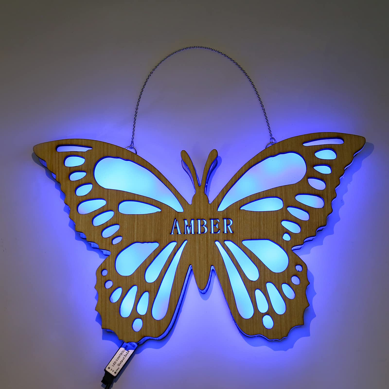 Personalized 3D Butterfly Night Light with USB Charger - Custom Name Multicolor LED Bedside Lamp for Girls, Kids Room Decor, Nursery Lighting & Table Decoration - Perfect for Bedrooms, Baby Showers & Gift Giving