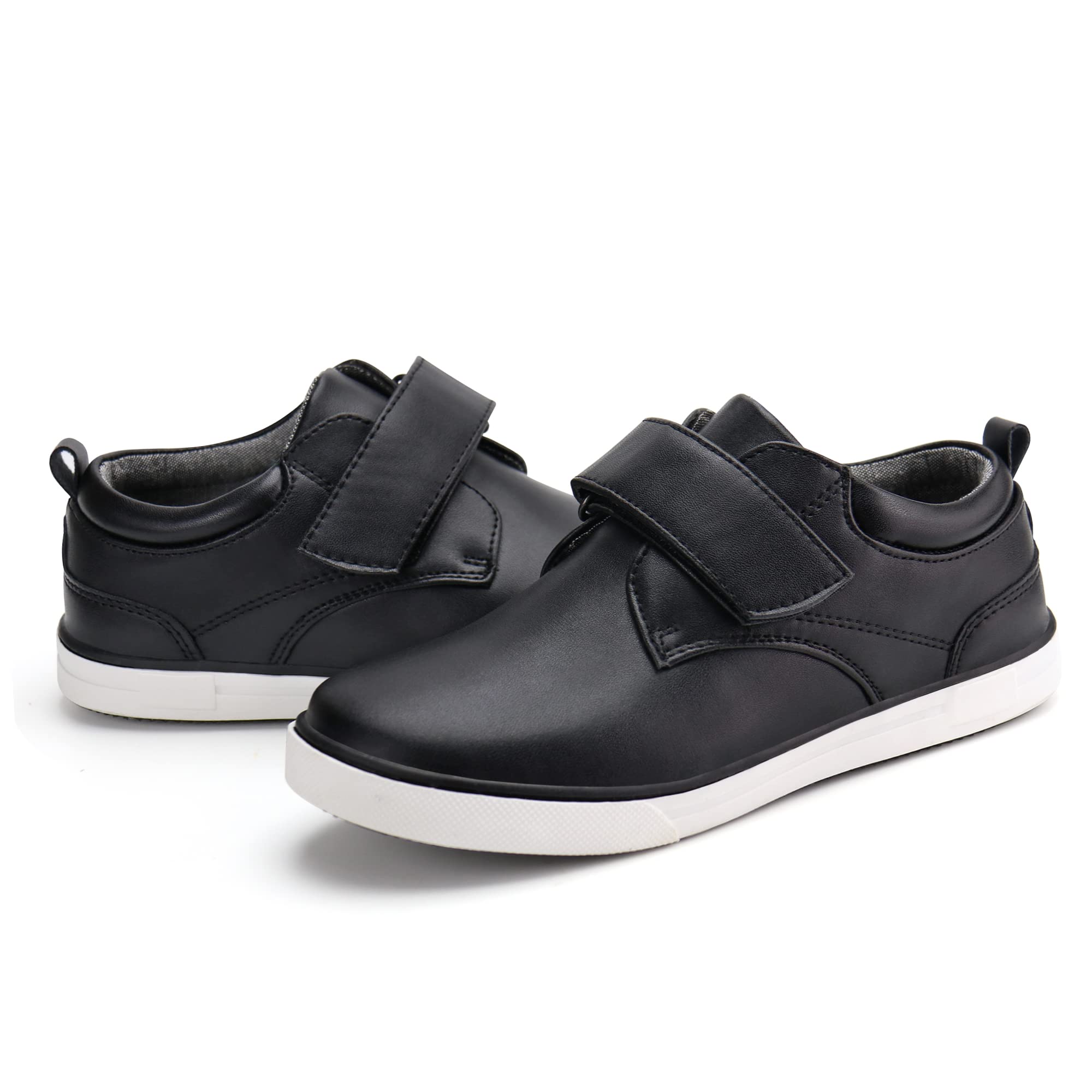 Firelli Boys Loafers - Hook & Loop Dress Shoes for School Uniform | Kids Casual Oxford Shoes for Boys | Perfect for School, Church & Special Occasions