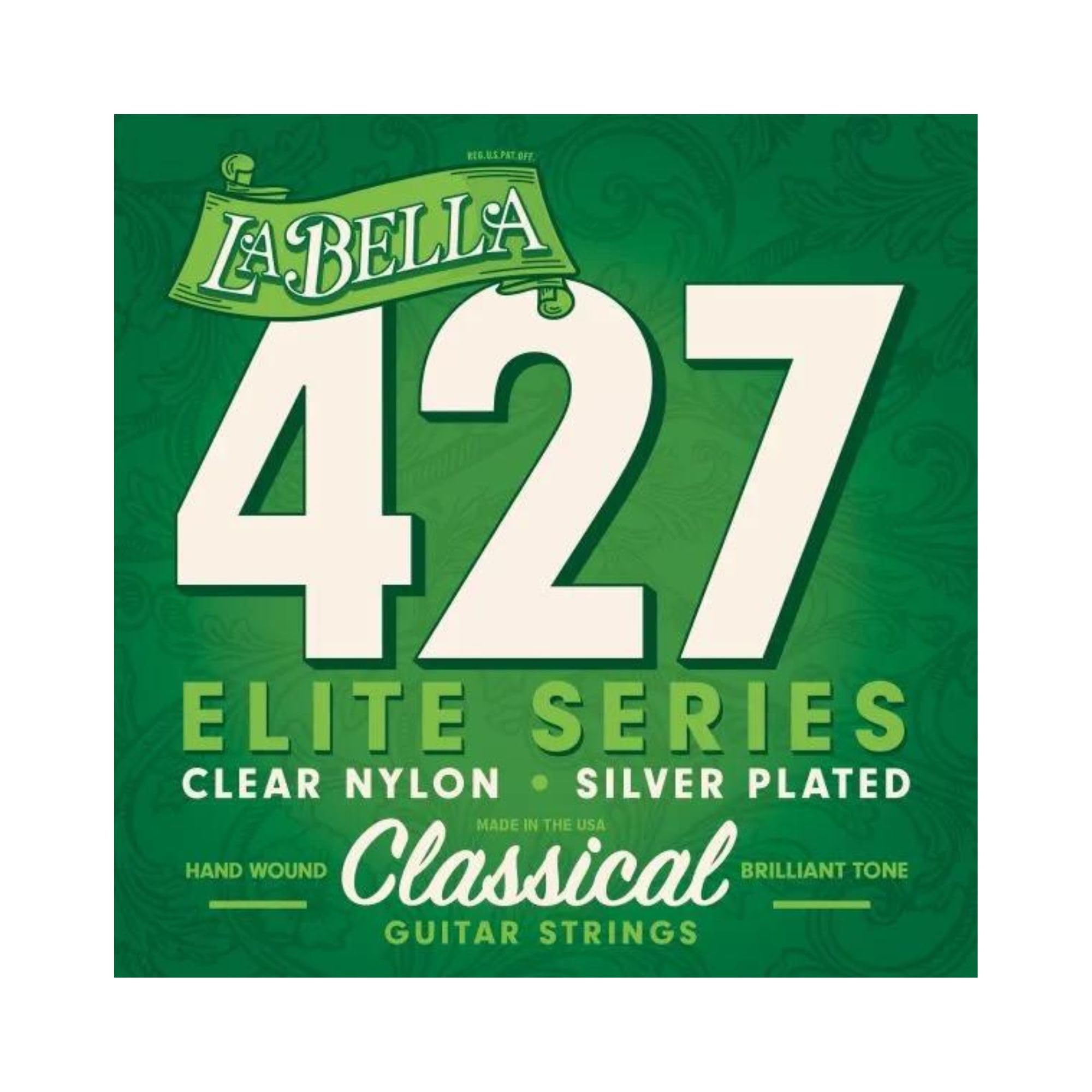 La Bella 427 Elite Series Hand Wound Classical Guitar Strings 28-41 - Premium Nylon Strings for Brilliant Tone | Perfect for Professional Performances & Studio Recording