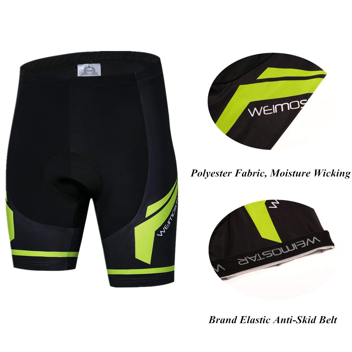 Men's 3D Padded Cycling Shorts - Shockproof Bicycle Shorts for Road Biking - Breathable Bike Tights with Comfortable Padding - Perfect for Long Distance Cycling, Mountain Biking & Indoor Training