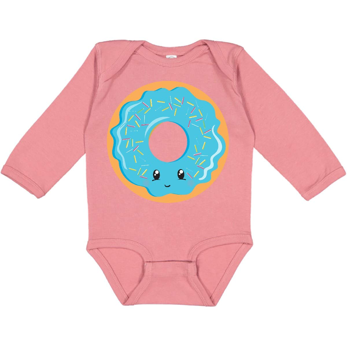 Inktastic Blue Donut Print Long Sleeve Baby Bodysuit - Soft Cotton Onesie for Newborns & Infants - Perfect for Playtime, Photo Shoots & Everyday Wear