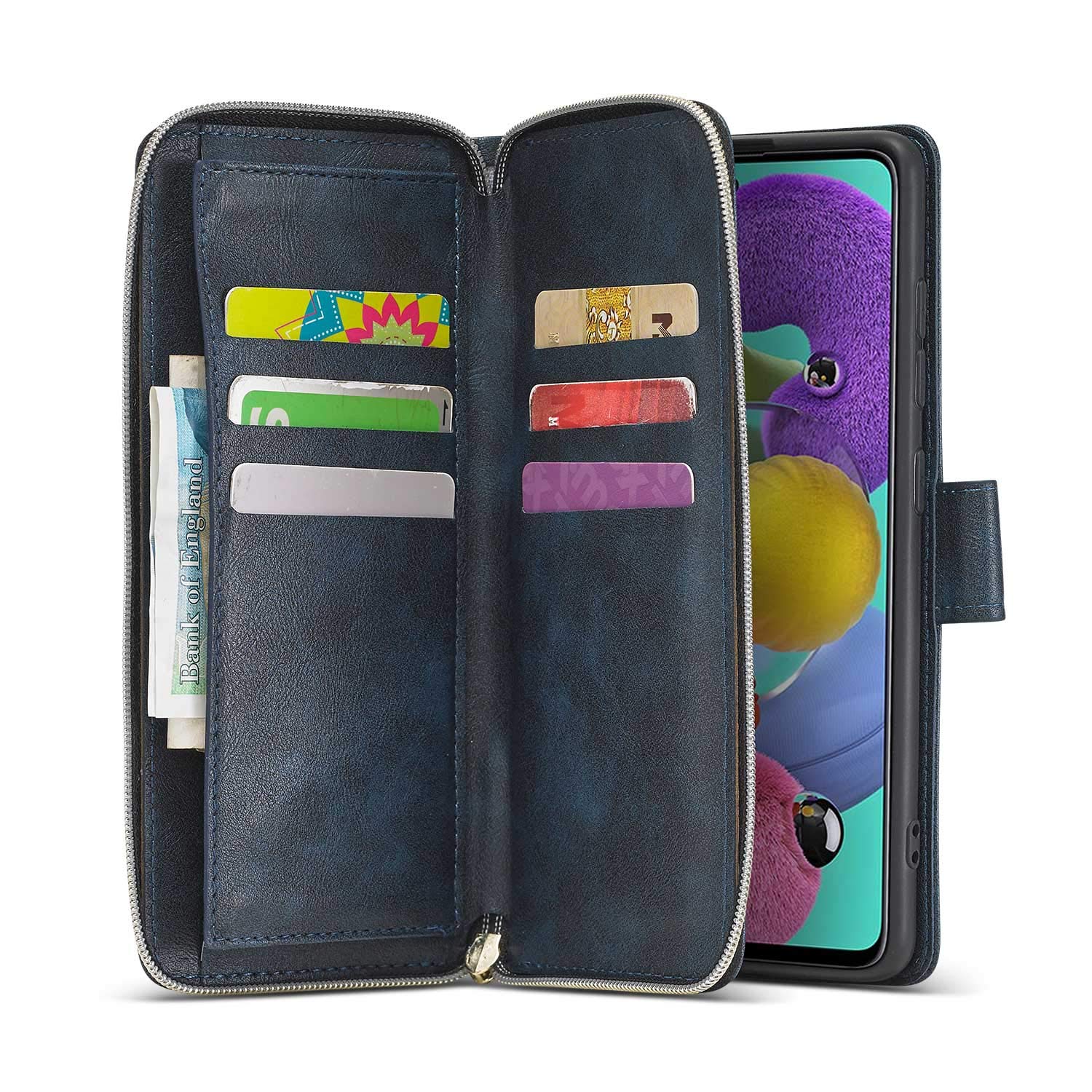 Premium 9-Card Leather Wallet Case for Samsung Galaxy A51 Series – Slim RFID Blocking Phone Cover with Kickstand (Perfect for Travel, Work & Everyday Use)