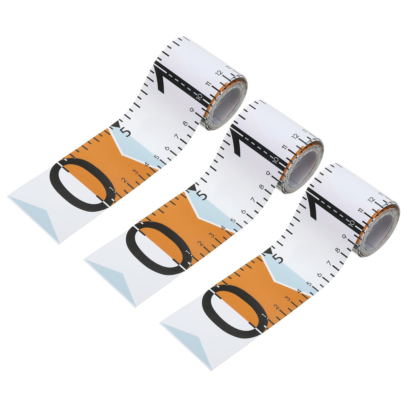 PATIKIL 3 Pack 53 Inch Fish Measuring Tape - Waterproof Fishing Ruler for Boat, Kayak, Workbench - Orange - Perfect for Anglers, Outdoor Enthusiasts & DIY Projects