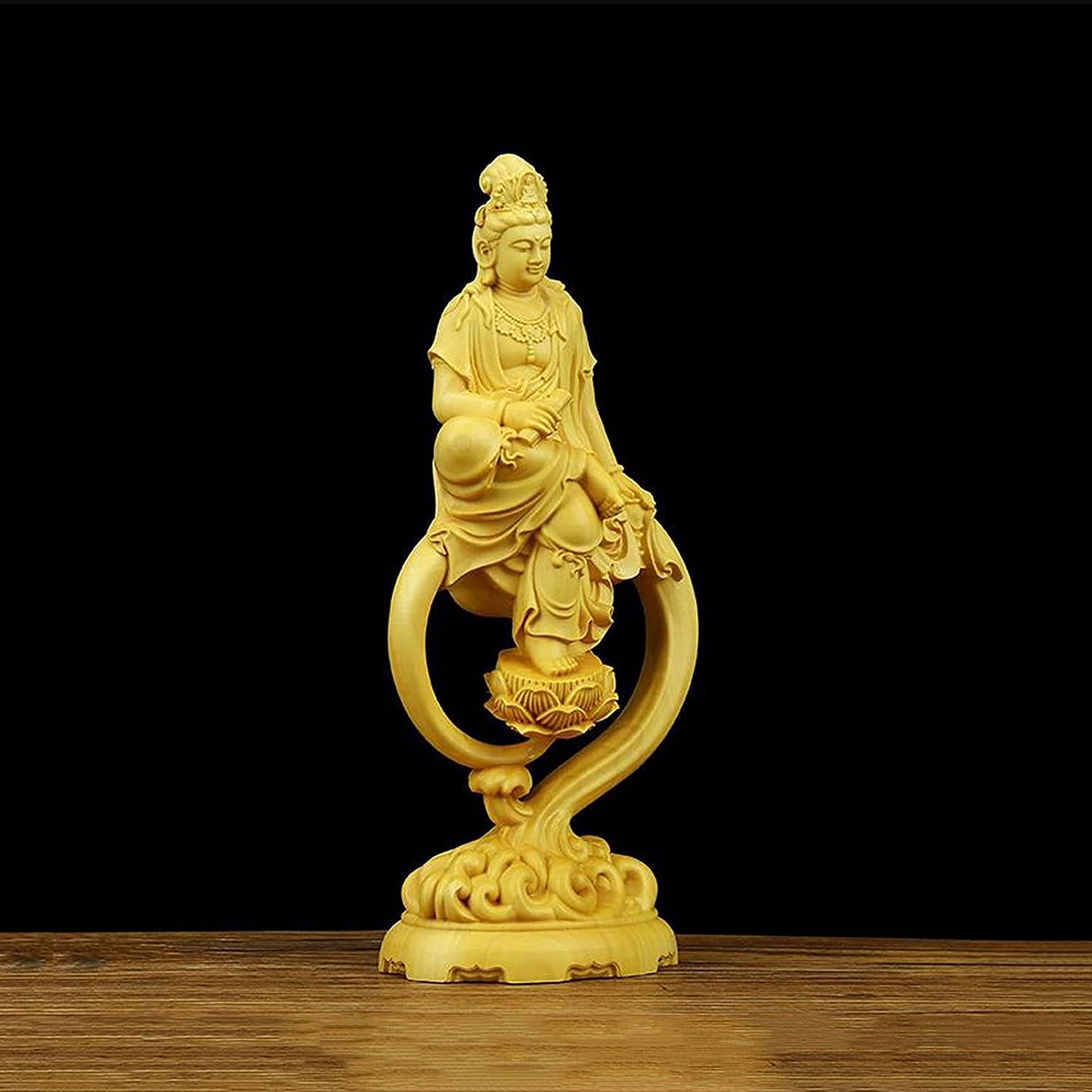 Meditating Wood Buddha Statue - Handcrafted Home & Garden Decor for Office, Bookshelf, Yard - Zen Meditation Sculpture for Indoor & Outdoor Spiritual Decorations