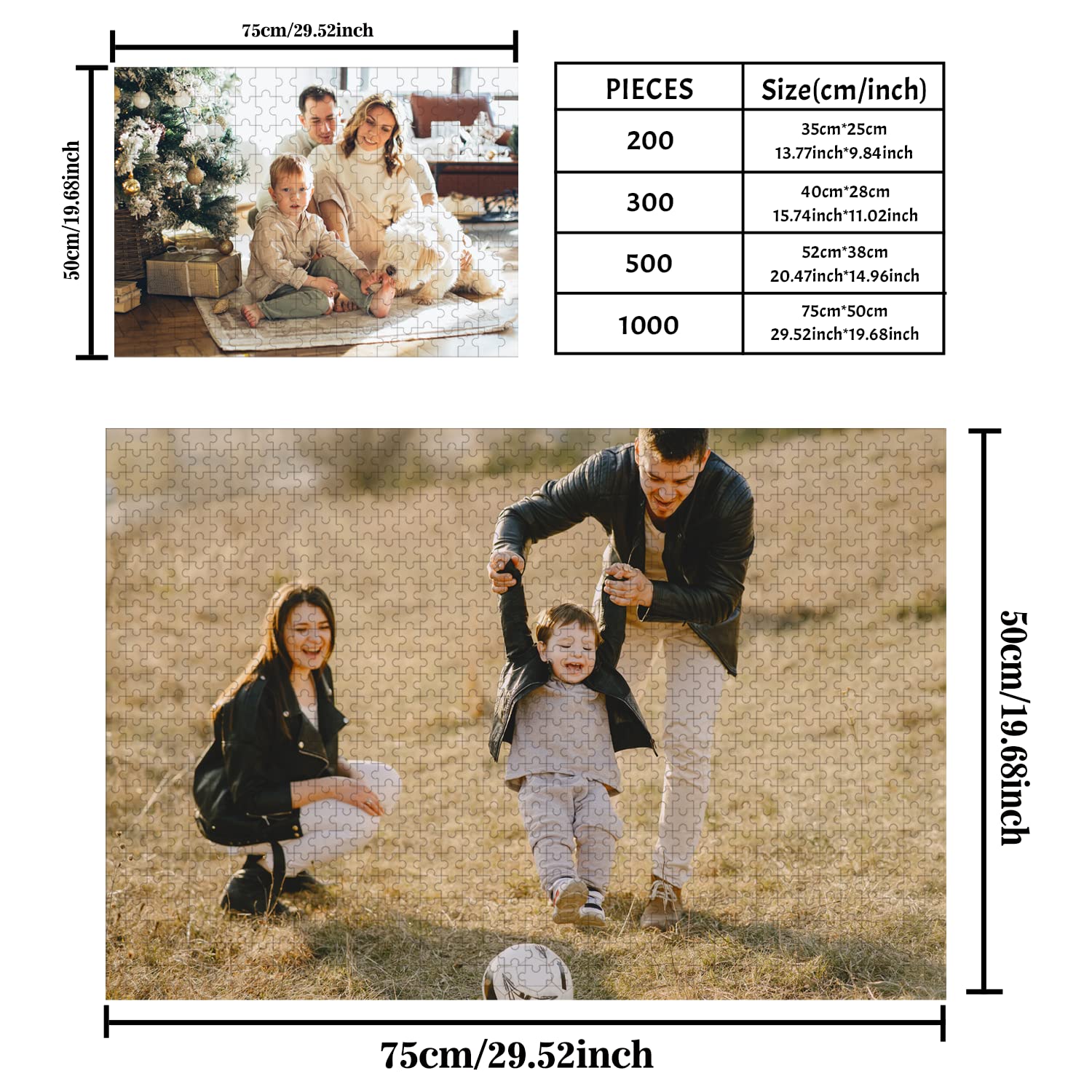 Custom Photo Puzzle for Kids & Adults | Personalized Picture Puzzle Gift | 35 to 2000 Pieces (15x10cm to 100x70cm) | Perfect for Family Gifts, Birthday Presents & Home Decor