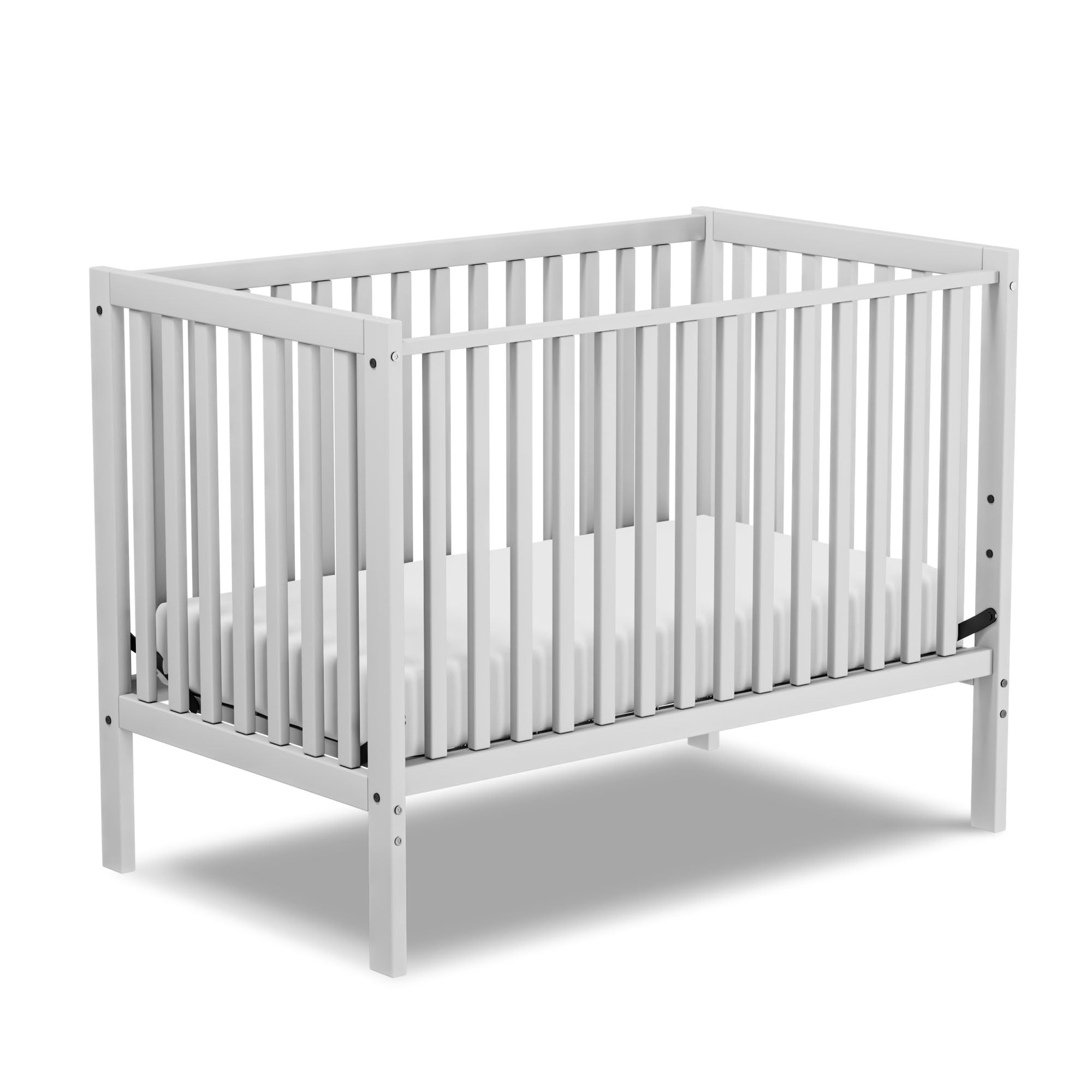 5-in-1 Convertible Baby Crib to Toddler Bed - Sustainable Natural Pinewood Nursery Furniture with Non-Toxic Finish - White | Safe & Stylish Crib for Newborns, Infants & Toddlers | Perfect for Small Spaces & Modern Nurseries