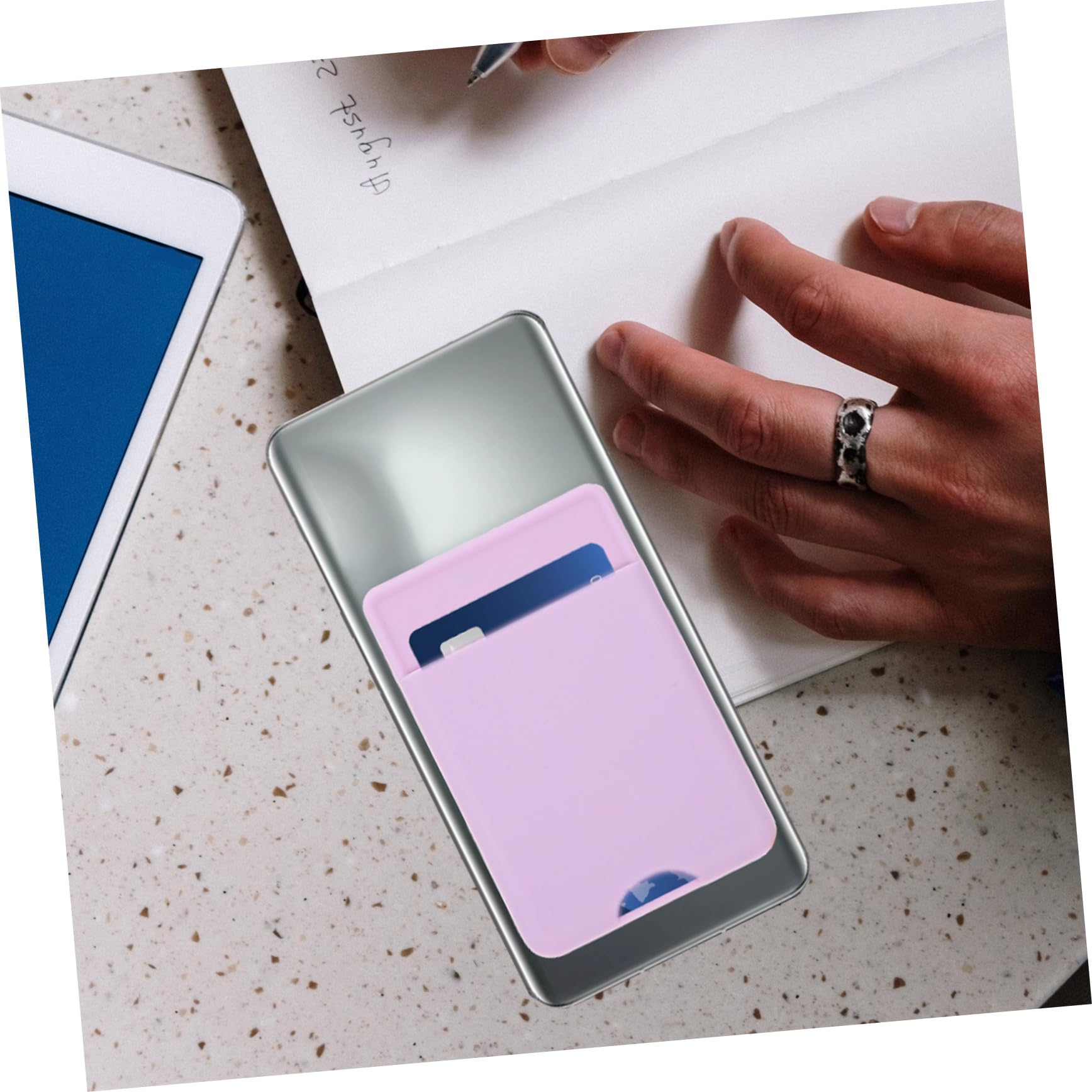 Mikikit Silicone Phone Wallet with Card Holder - 2 Pack Adhesive Back Pocket for Smartphones, Credit Cards & IDs | Perfect for Travel, Shopping & Everyday Use