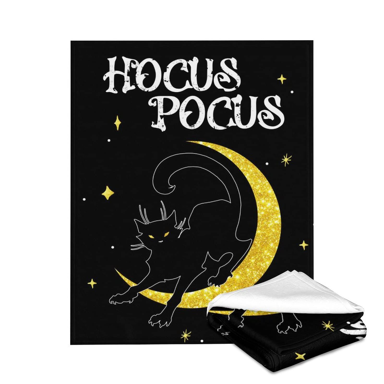 Halloween Blanket - Super Soft Warm Flannel Throw with Black Cat Design | Cozy Gift for Men & Women | Perfect for Halloween Decor, Movie Nights & Fall Camping