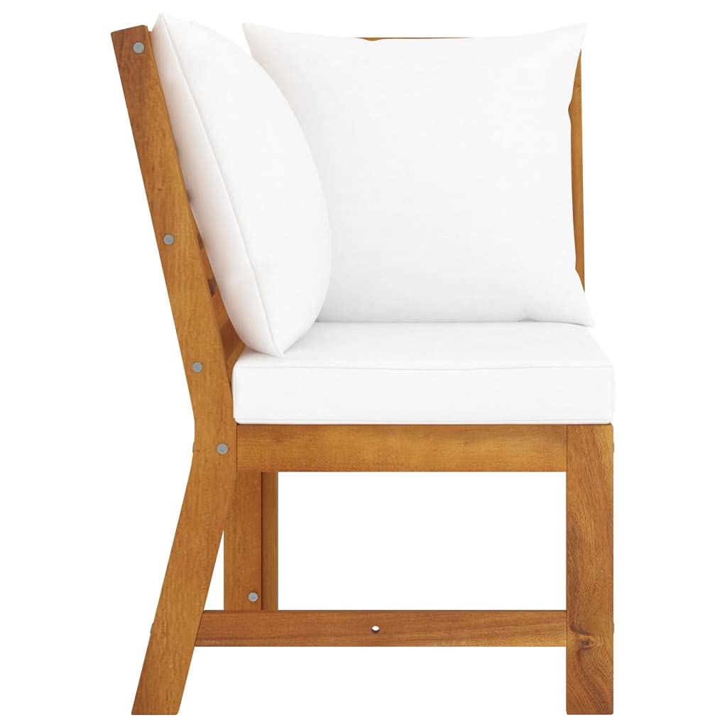 Premium 3-Piece Patio Lounge Set with Cream Cushions - Solid Acacia Wood Outdoor Furniture for Garden, Poolside & Backyard Relaxation