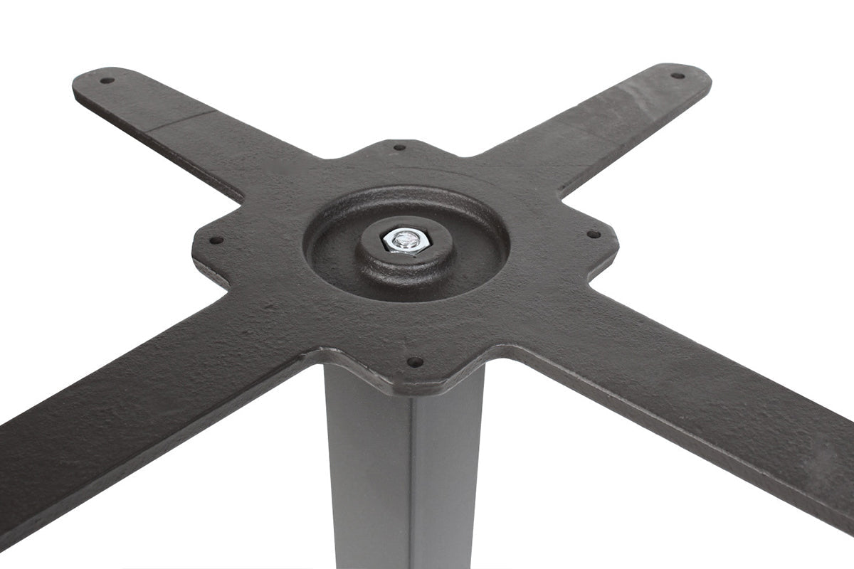 Heavy Duty EZ Hospitality Cross Table Base Cast Iron - 31.5 Inch (800mm) for Restaurant, Cafe, and Outdoor Dining Furniture