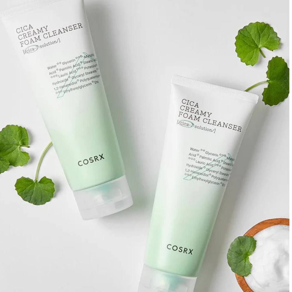 COSRX Pure Fit Cica Creamy Foam Cleanser 150ml (2-Pack) - Gentle Korean Face Wash for Sensitive Skin, Acne-Prone Skin & Redness Relief - Perfect for Daily Skincare Routine & Post-Workout Cleansing