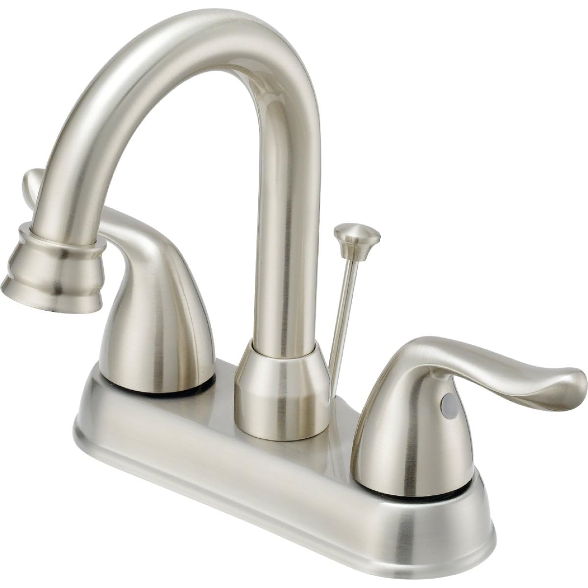 Brushed Nickel Bathroom Sink Faucet with Pop-Up Drain - Modern Waterfall Lavatory Faucet for Bathroom Vanity, Powder Room & Guest Bath Installation