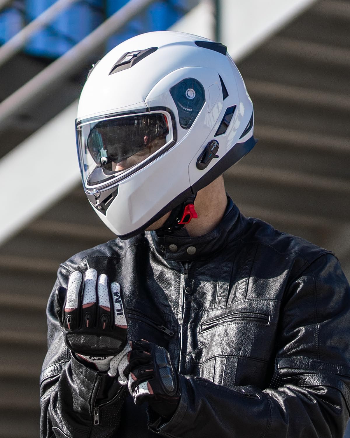 ILM Bluetooth Modular Flip-Up Full Face Motorcycle Helmet with Sun Shield & MP3 Intercom - Model 953/953 PRO for Safe Riding & Hands-Free Communication