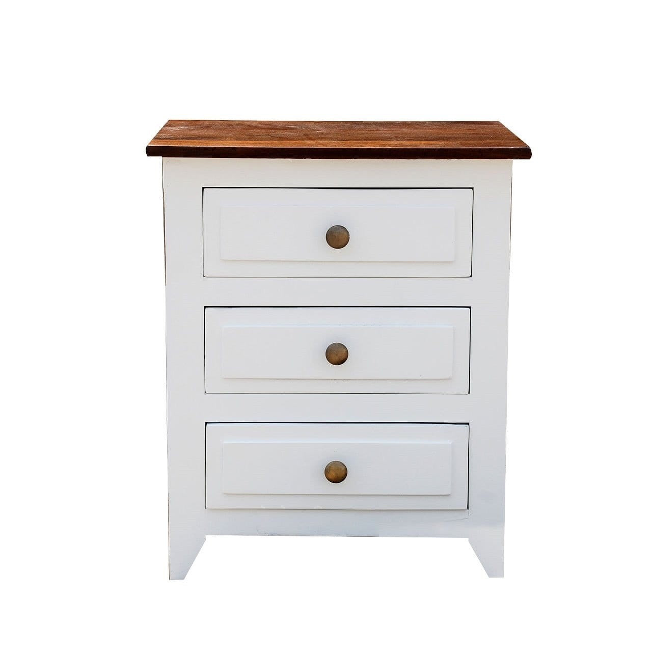 French Blanc Wooden Bedside Table - Modern Nightstand with Drawer for Bedroom, Living Room & Office - Perfect for Storage and Decor