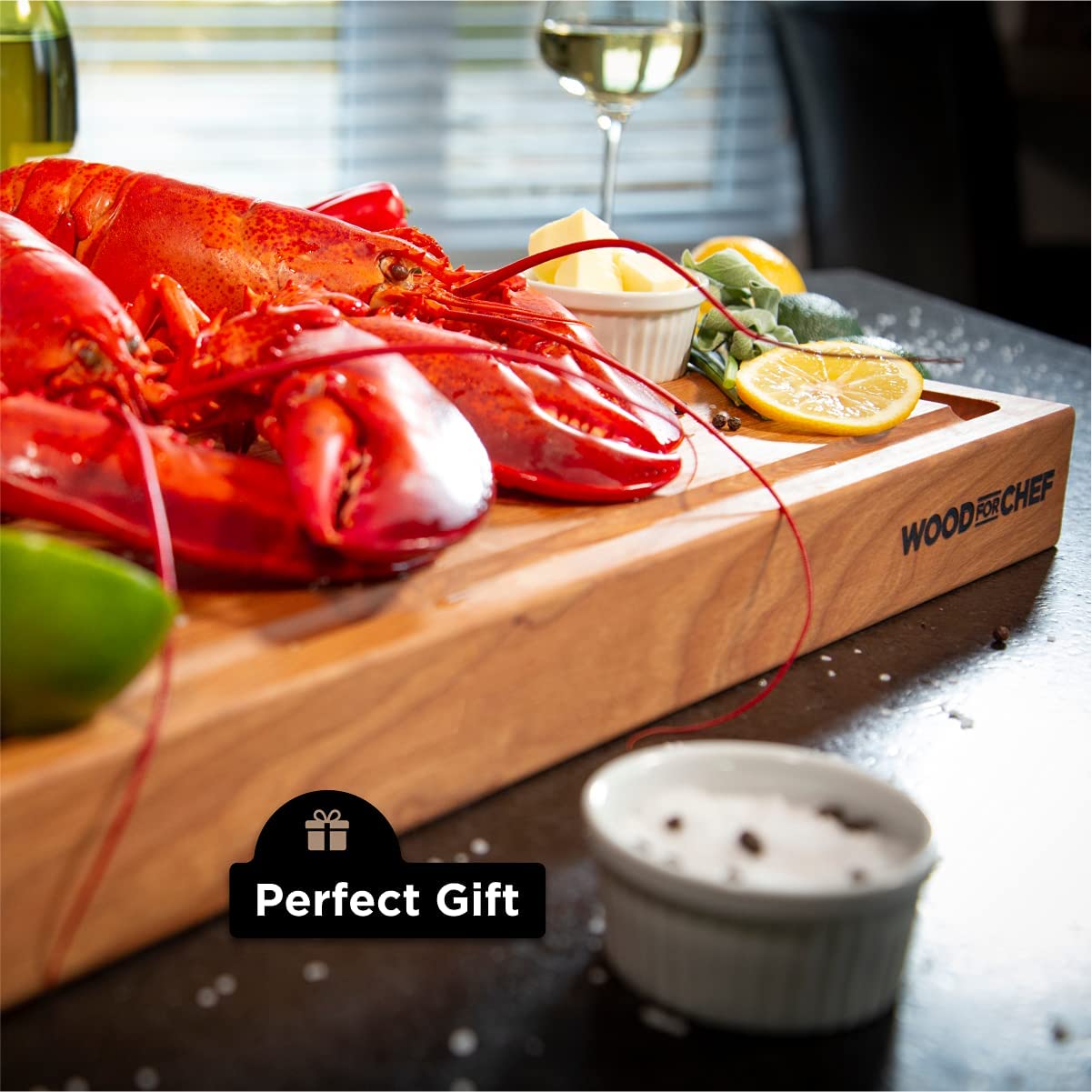 Premium American Cherry Wood Cutting Board - 20x16x1.5 Inch Large Butcher Block with Juice Groove for Meat, Vegetables & Fruits - Durable Kitchen Chopping Board for Cooking, Meal Prep & Entertaining