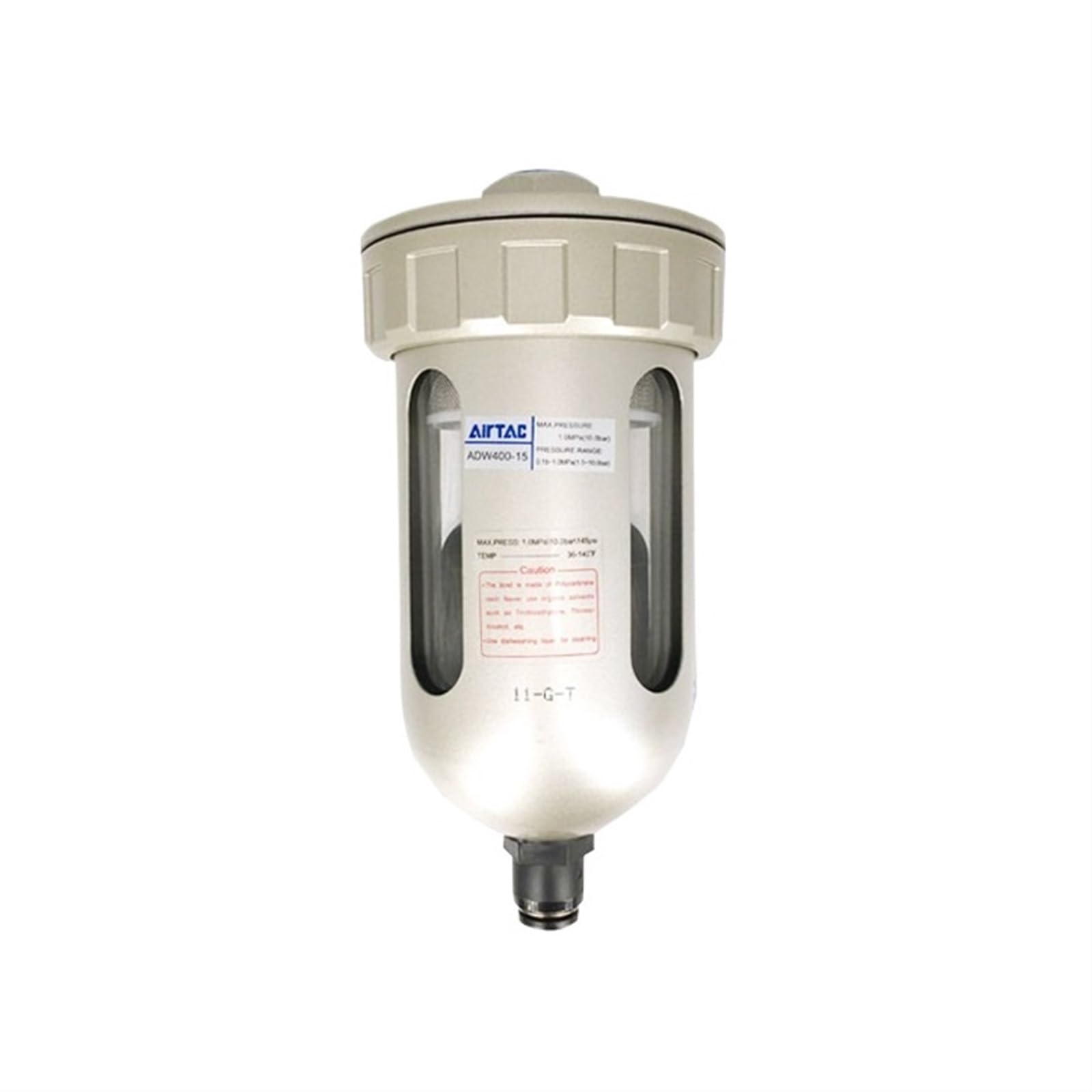 ADW400-15 Automatic Drain Air Filter - High Efficiency Compressed Air Filter with Auto Drain Valve for Industrial Pneumatic Systems (Workshop, Factory, Automation Equipment)