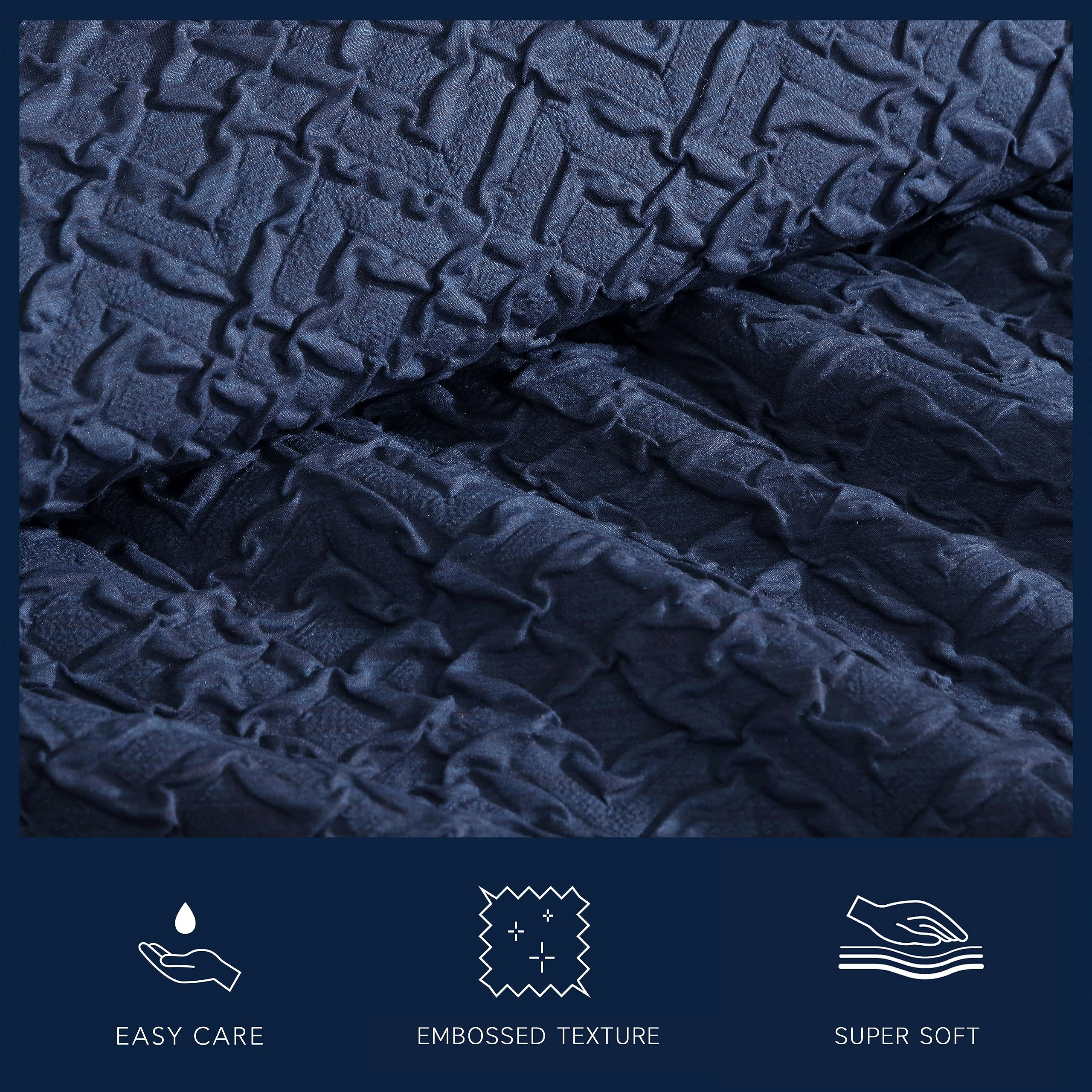 Nautica King Comforter Set - Ultra Soft Microfiber All Season Bedding with Matching Shams | Oeko-Tex Certified Hypoallergenic | Point Harbor Navy | Perfect for Master Bedroom, Guest Room & Cozy Winter Nights