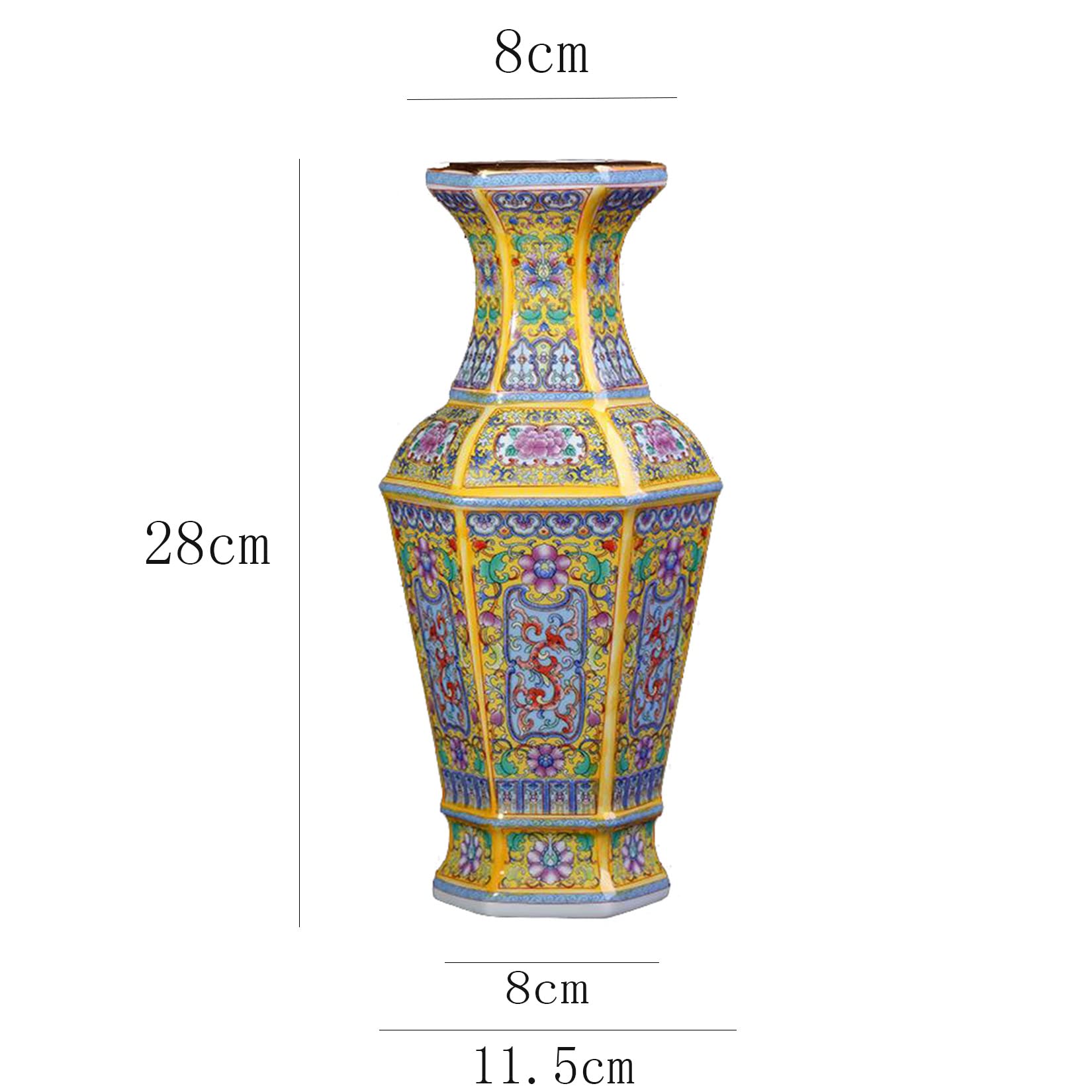 Handmade Jingdezhen Ceramic Vase - Large Chinese Porcelain Floor Vase for Living Room Decor | Antique Oriental Yellow Flower Vase | Perfect for Home, Office & Wedding Centerpiece Decorations