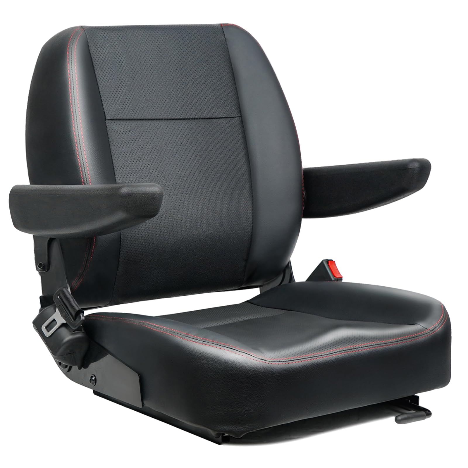 Universal Forklift Seat - Adjustable Fold Down Tractor Seat with Armrest, Safety Belt & Operator Switch for Excavator, Skid Loader, Backhoe, Dozer, Telehandler - Heavy Duty Comfort for Construction & Industrial Equipment Operators