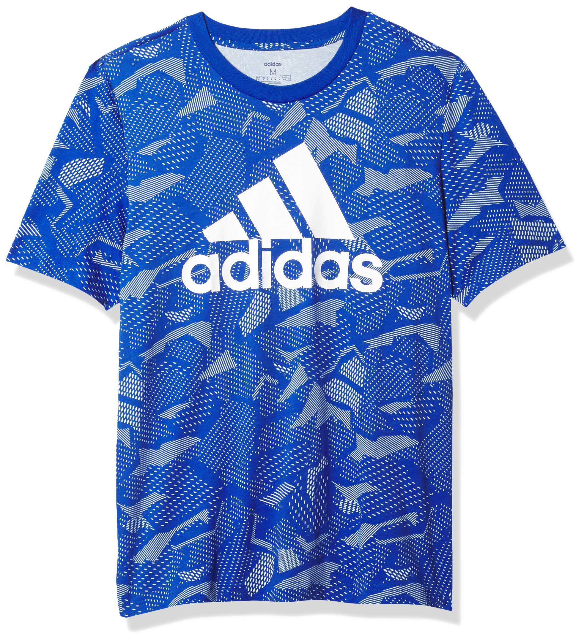 Adidas Men's Essentials Allover Print T-Shirt - Comfortable Casual Short Sleeve Tee for Gym, Workout & Everyday Wear