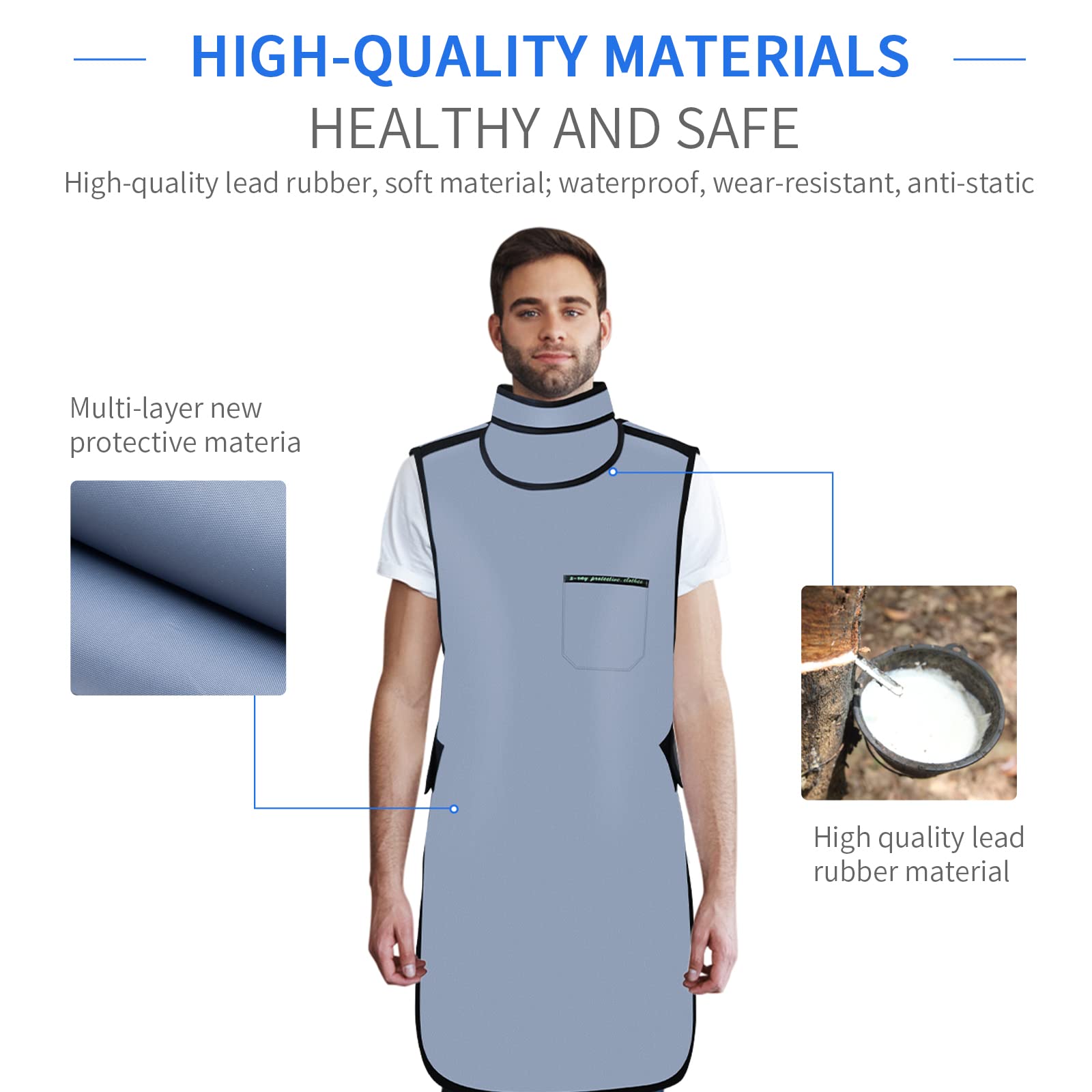 ANNWAH 0.5mmPb X-ray Protective Lead Apron with Thyroid Collar - Lightweight Radiation Shield for Dentists, Hospitals, Labs & Nursing Homes | Ideal for Medical Imaging, Radiology & Dental X-ray Procedures