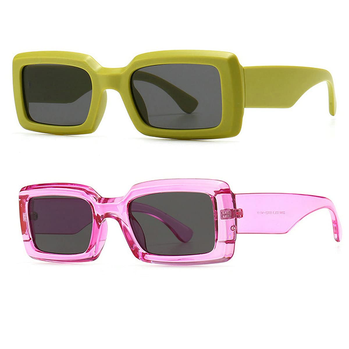 2021 Vintage Square Sunglasses for Men & Women - Retro Small Rectangle Shades in Candy Colors - Perfect for Travel, Outdoor Activities & Fashion Accessories
