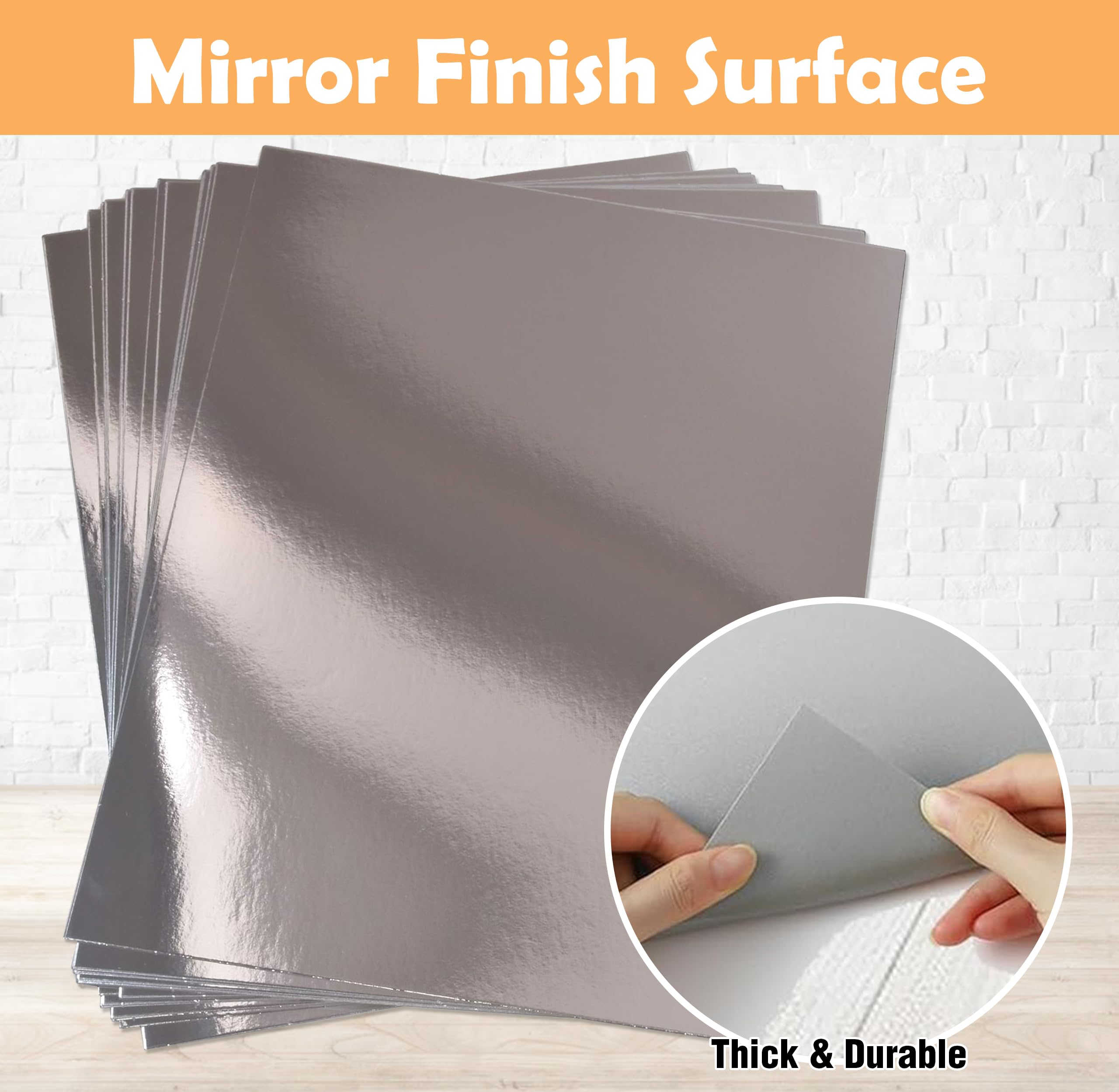 Premium 60-Piece Metallic Silver Cardstock Paper Set - 8.5