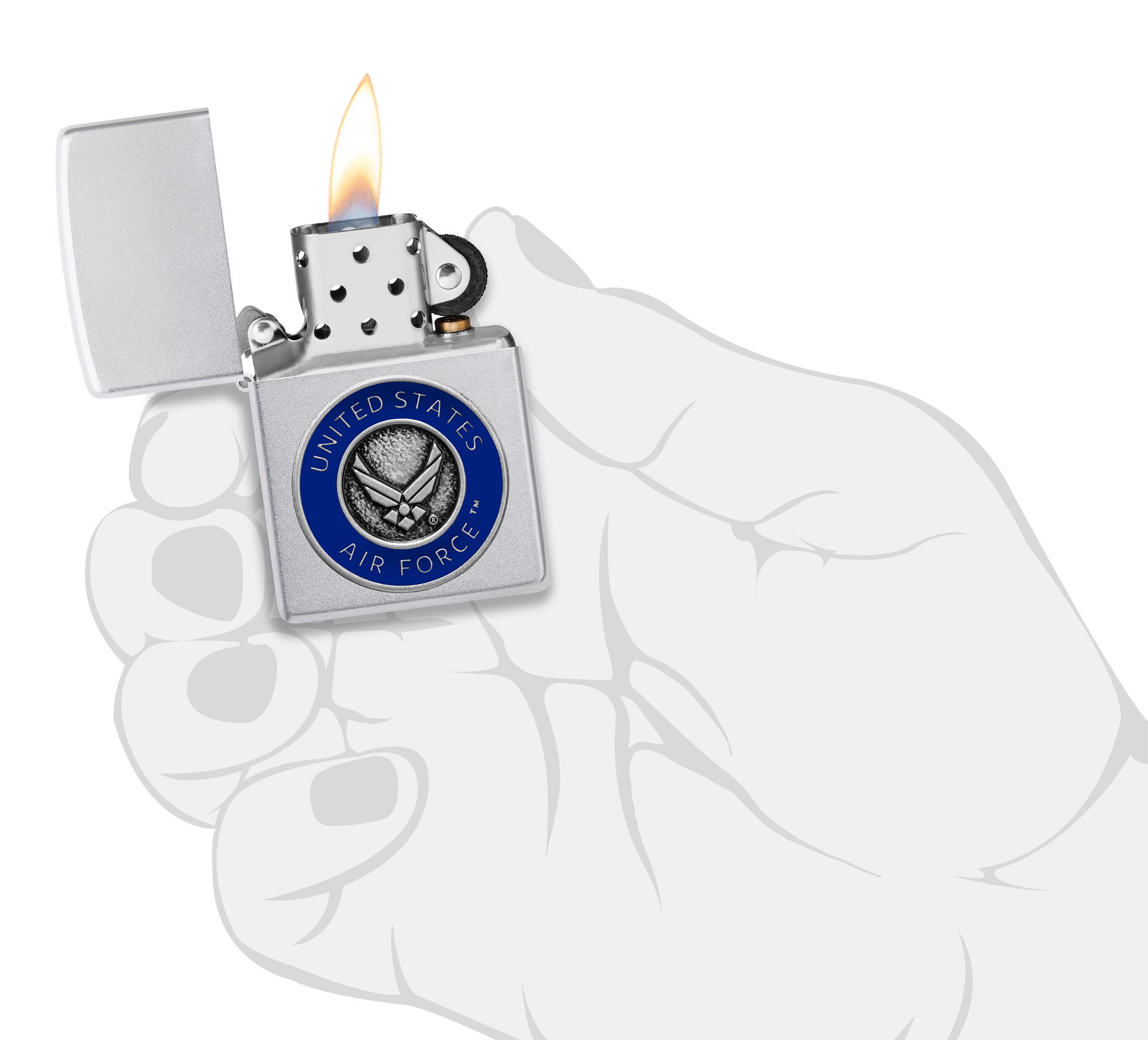 United States Air Force Emblem Art - Satin Chrome Finish - Perfect for Home Decor, Office Display & Military Memorabilia