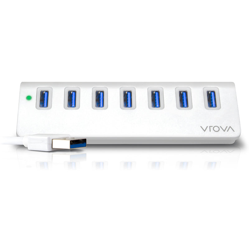 7-Port USB 3.0 Hub High-Speed Data Transfer & Charging Station for Laptop, PC, Mac - Perfect for Home Office, Gaming & Multi-Device Charging