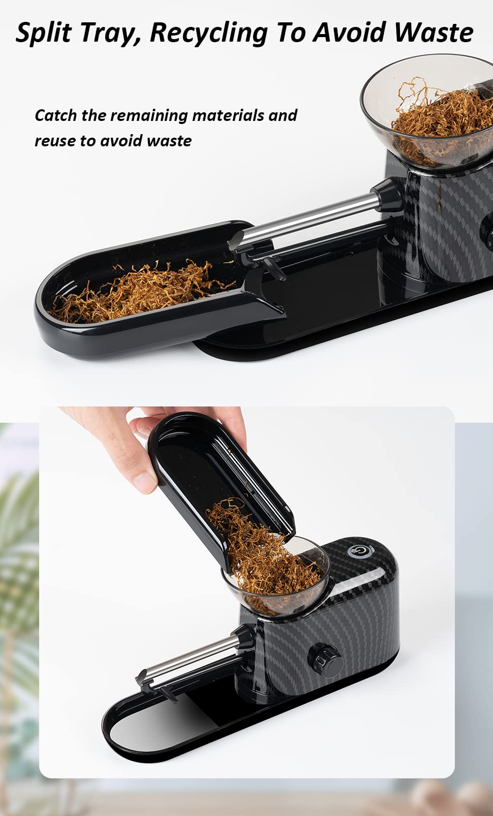 Electric Automatic Cigarette Rolling Machine - King Size 8mm Tube Injector for Tobacco | Portable Roller Maker (Black) | Perfect for Home Use, Travel & DIY Cigarettes