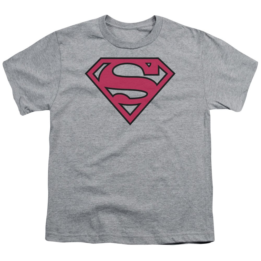 Superman Red & Black Shield Unisex Youth T-Shirt | Kids Superhero Graphic Tee | DC Comics Cosplay & Casual Wear