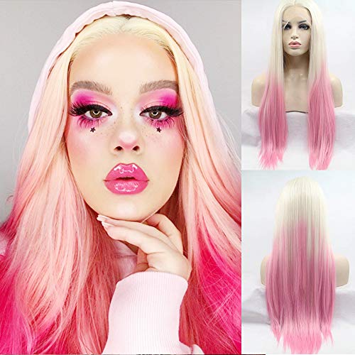 Blonde Pink Colorful Wig