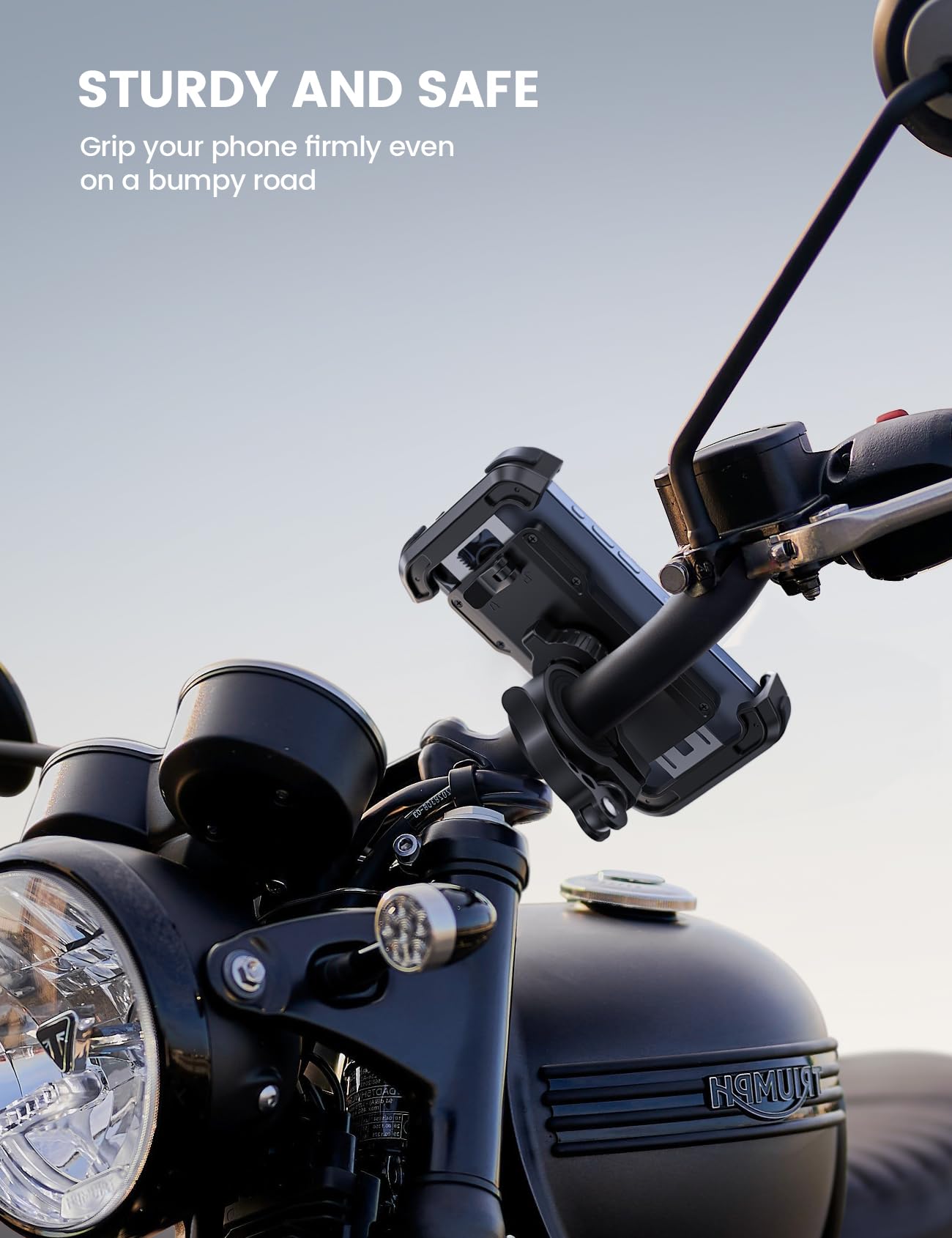 Lamicall Adjustable Bike Phone Mount Holder - Universal Motorcycle & Bicycle Handlebar Phone Cradle for iPhone 16 Pro Max/Plus, iPhone 15/14, Samsung Galaxy (Fits 4.7-6.8