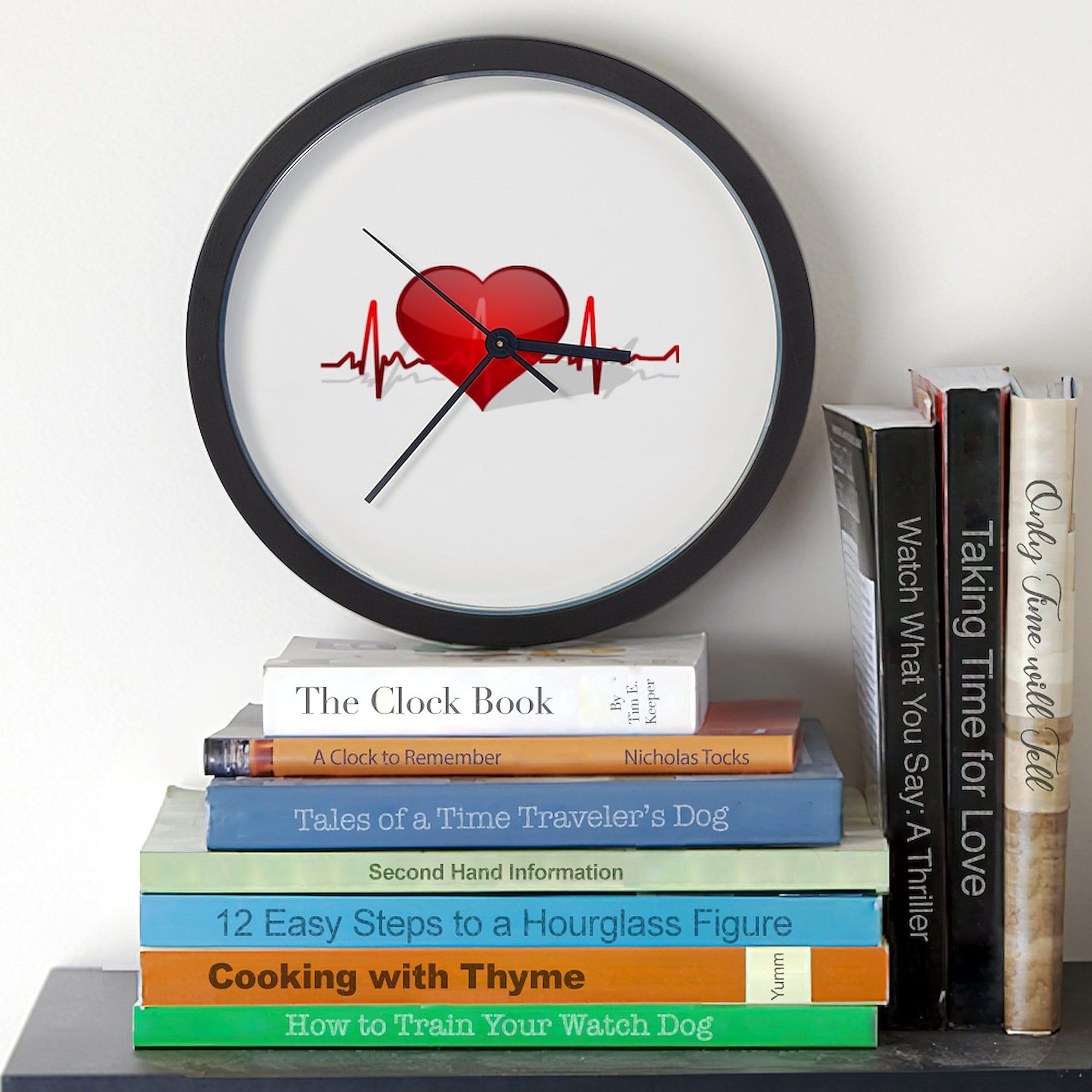 Heartbeat Design 10 Inch Wall Clock - Silent Non-Ticking for Living Room, Kitchen, Office Decor | Perfect for Home, Workplace & Gift Giving