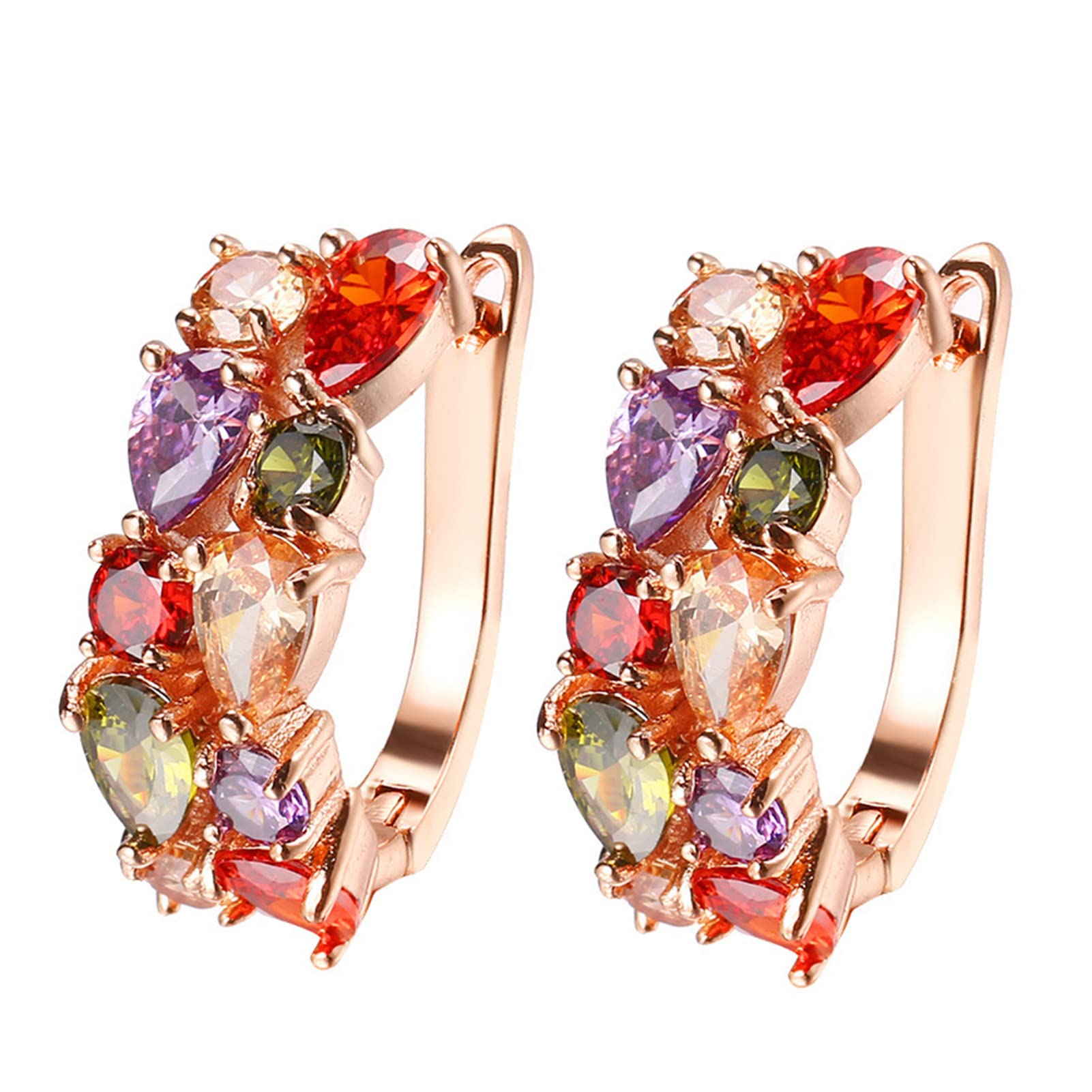 Stylish Drop Dangle Earrings for Women - Colorful Cubic Zirconia Hoop Earrings with Tassel Design, Comfortable Stud Hook Jewelry Gift for Girls & Women (1 Pair) - Perfect for Parties, Weddings & Everyday Fashion Accessories