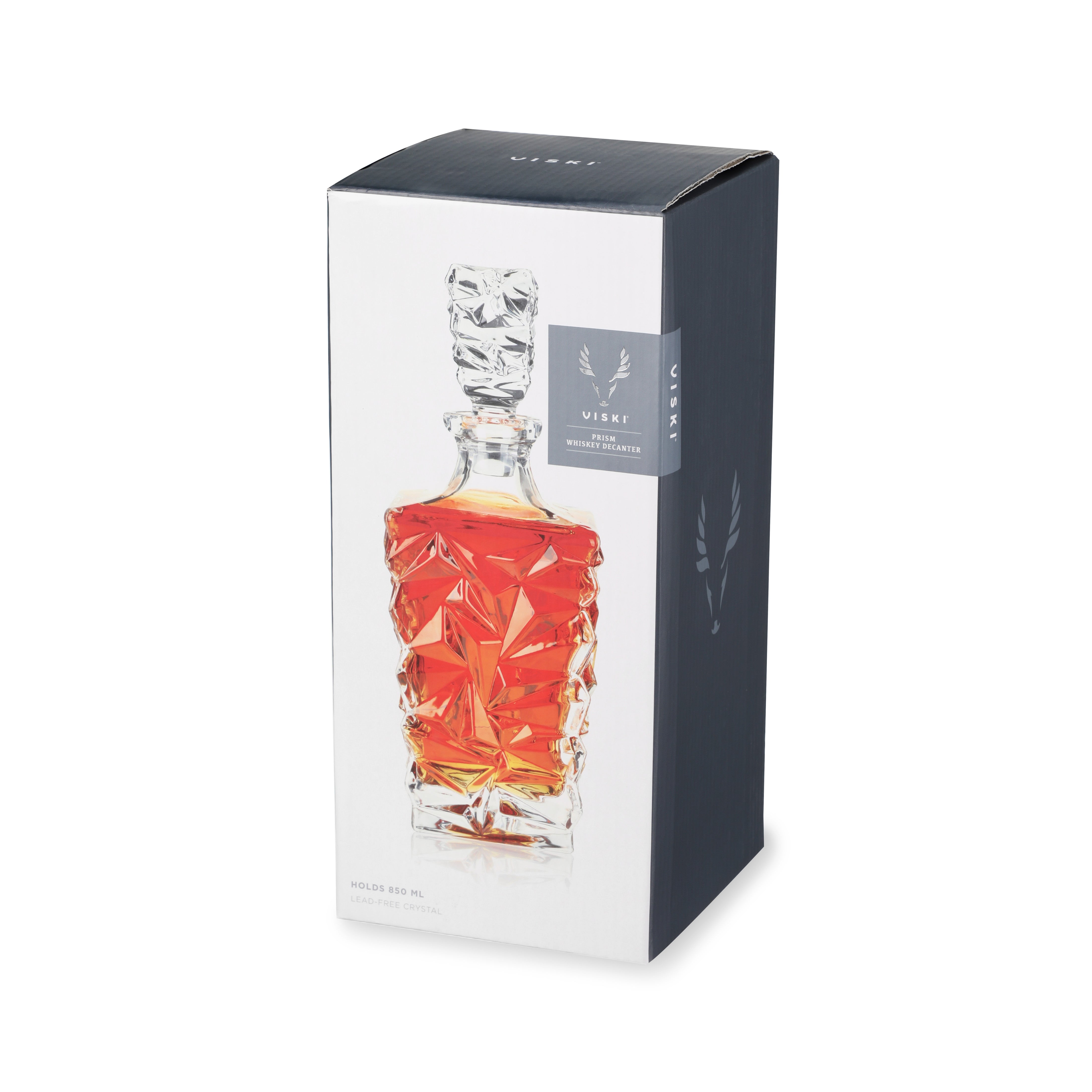 Premium Prism Crystal Whiskey Decanter Set - Elegant Glass Liquor Carafe with Stopper for Bourbon, Scotch & Wine - Perfect for Home Bars, Weddings & Gifts