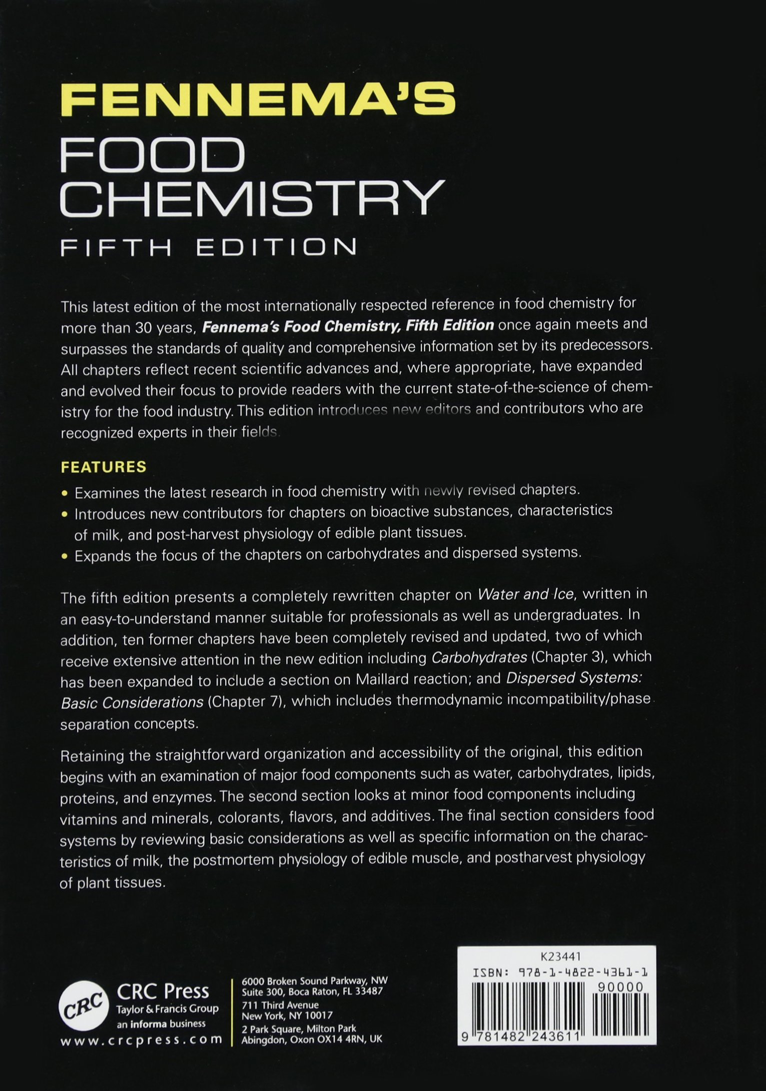 Fennema's Food Chemistry Textbook - Essential Guide for Food Science & Nutrition Students | Perfect for Cooking, Baking & Culinary Studies