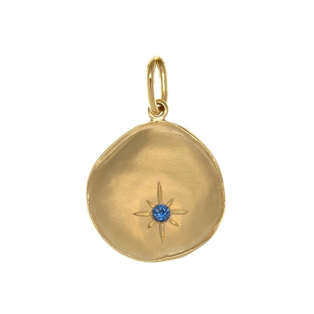 Luna Single Star Coin Charm - Elegant Silver Pendant for Necklace, Bracelet & Jewelry Making - Perfect for Gifts, Fashion Accessories & Boho Style