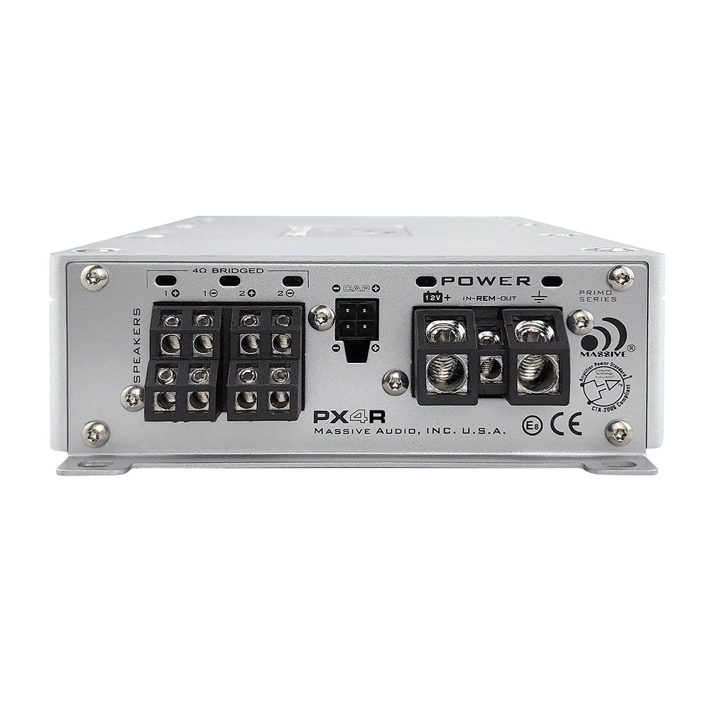 PX4R 4 Channel Car Amplifier 250 Watts RMS x 4 @ 4 Ohm - High Power Audio Amp for Car Stereo System, Home Theater, and Marine Boats