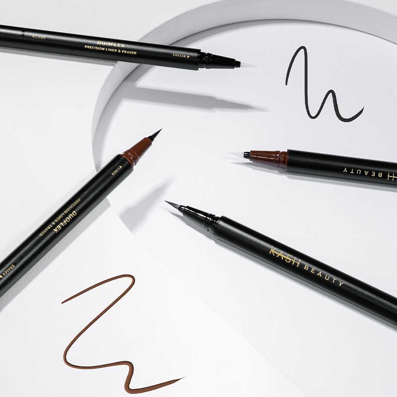 KASH Beauty Duoflex Liquid Eyeliner - Waterproof, Smudge-Proof, Long-Lasting Makeup for Precise Winged Liner Looks - Perfect for Daytime Office Wear & Nighttime Party Makeup