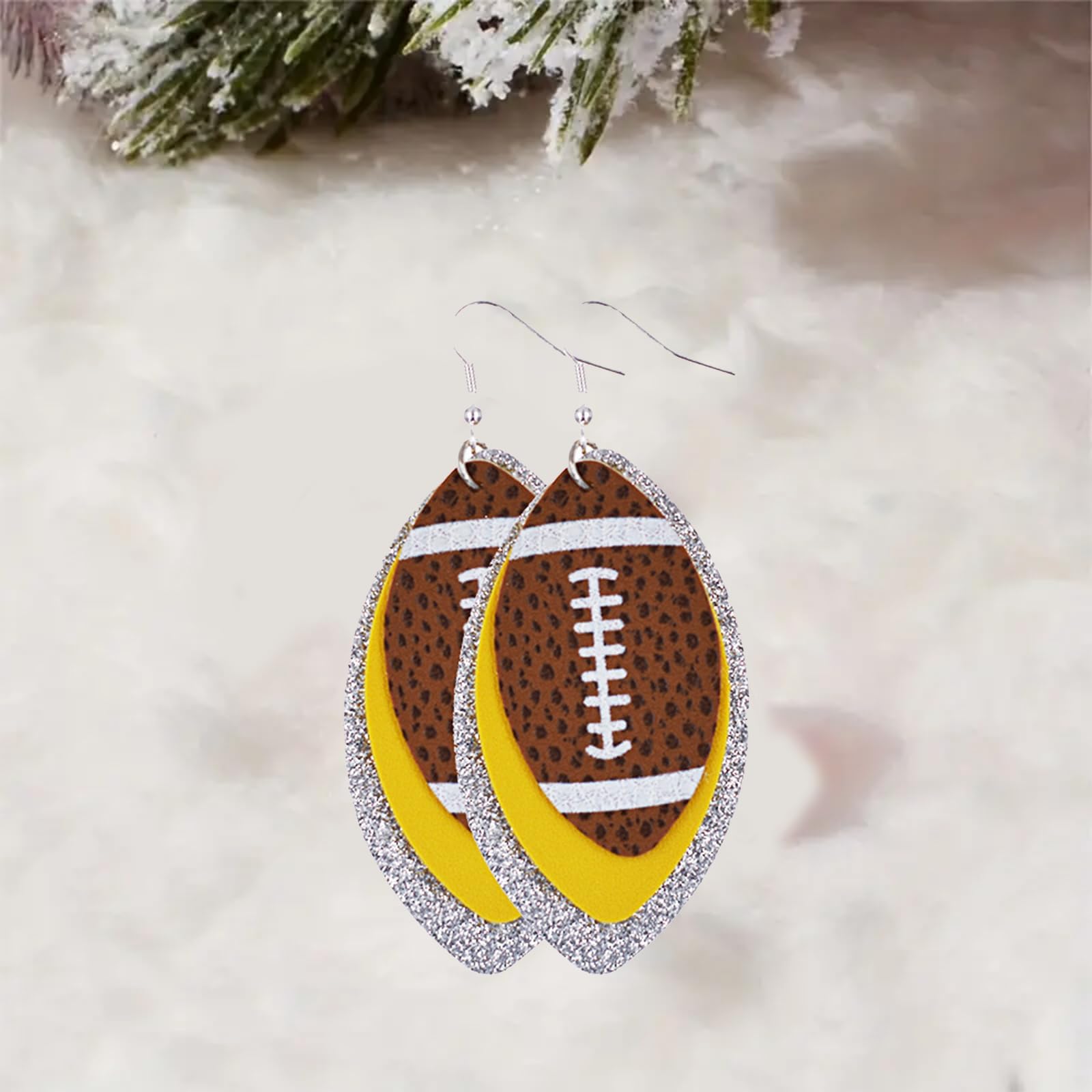Stylish Football Stud Earrings for Women - Cute Beaded Sports Jewelry Gift for Female Athletes & Football Fans - Perfect for Game Day, Parties & Casual Wear