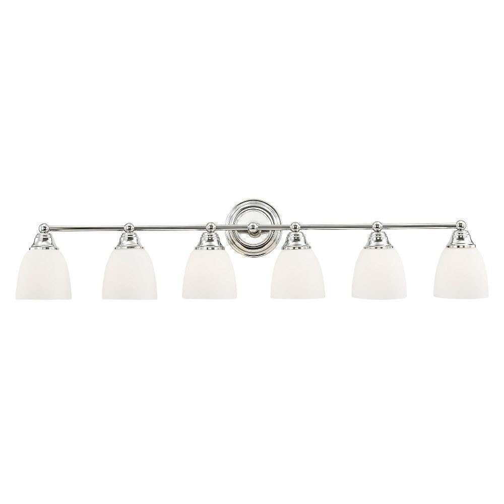 Livex Lighting 13666-05 Somerville 6-Light Chrome Bathroom Vanity Light Fixture - Perfect for Modern Bathrooms & Powder Rooms