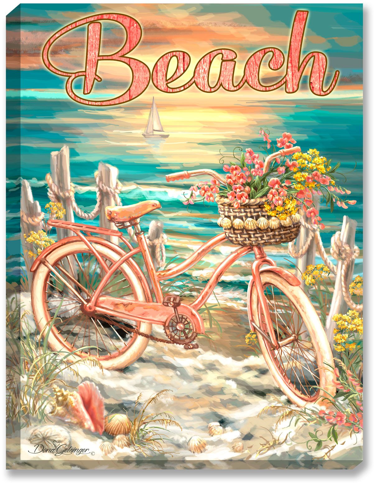 Glow Decor - 18” x 24” LED Backlit Wall Art Prints with Remote Control - Battery Included (Beach Cruiser) - Perfect for Bedroom, Living Room, Office & Home Decor Lighting