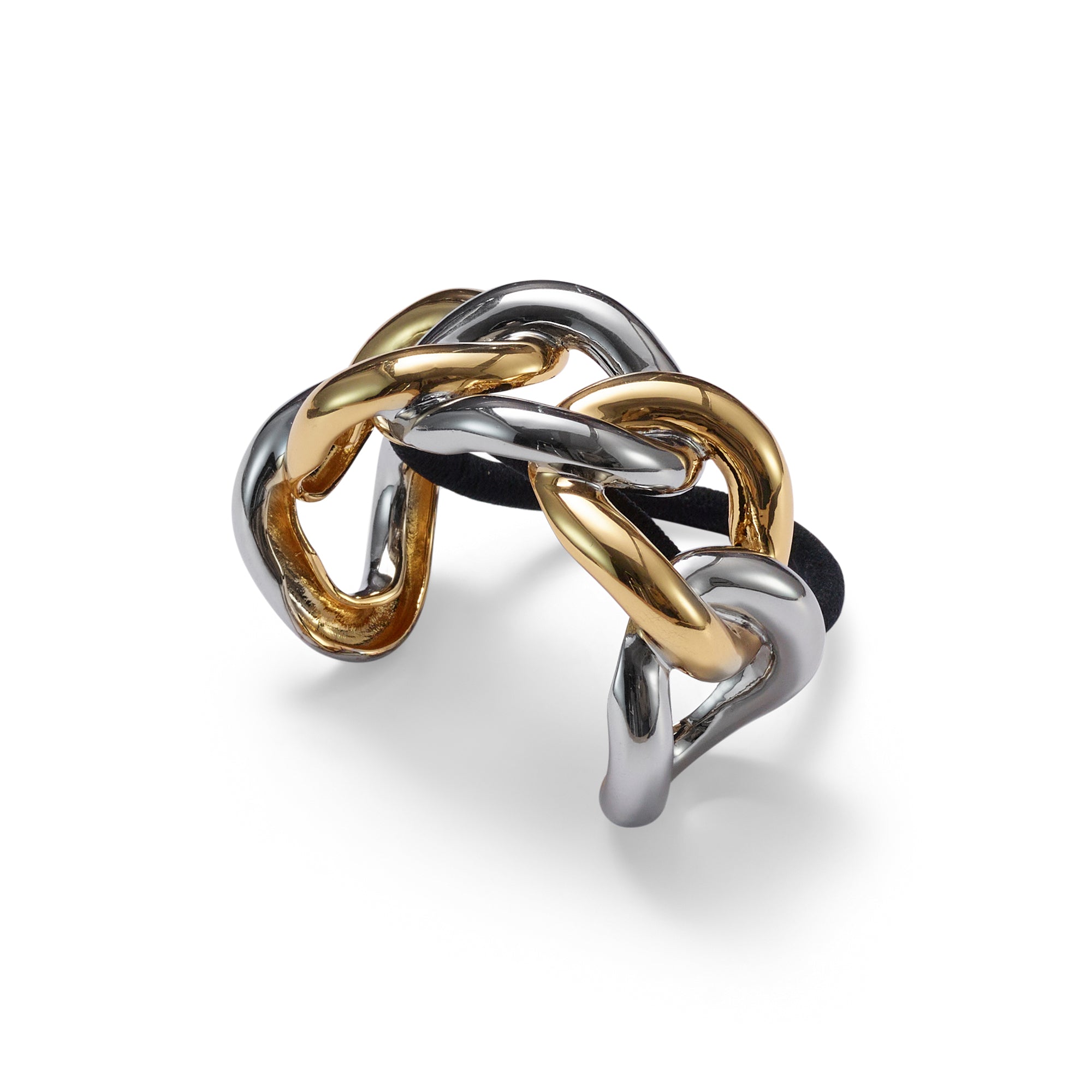 Elegant Mixed Metal Elena Chain Pony Cuff Bracelet - Stylish Boho Jewelry for Women - Perfect for Layering, Everyday Wear & Special Occasions