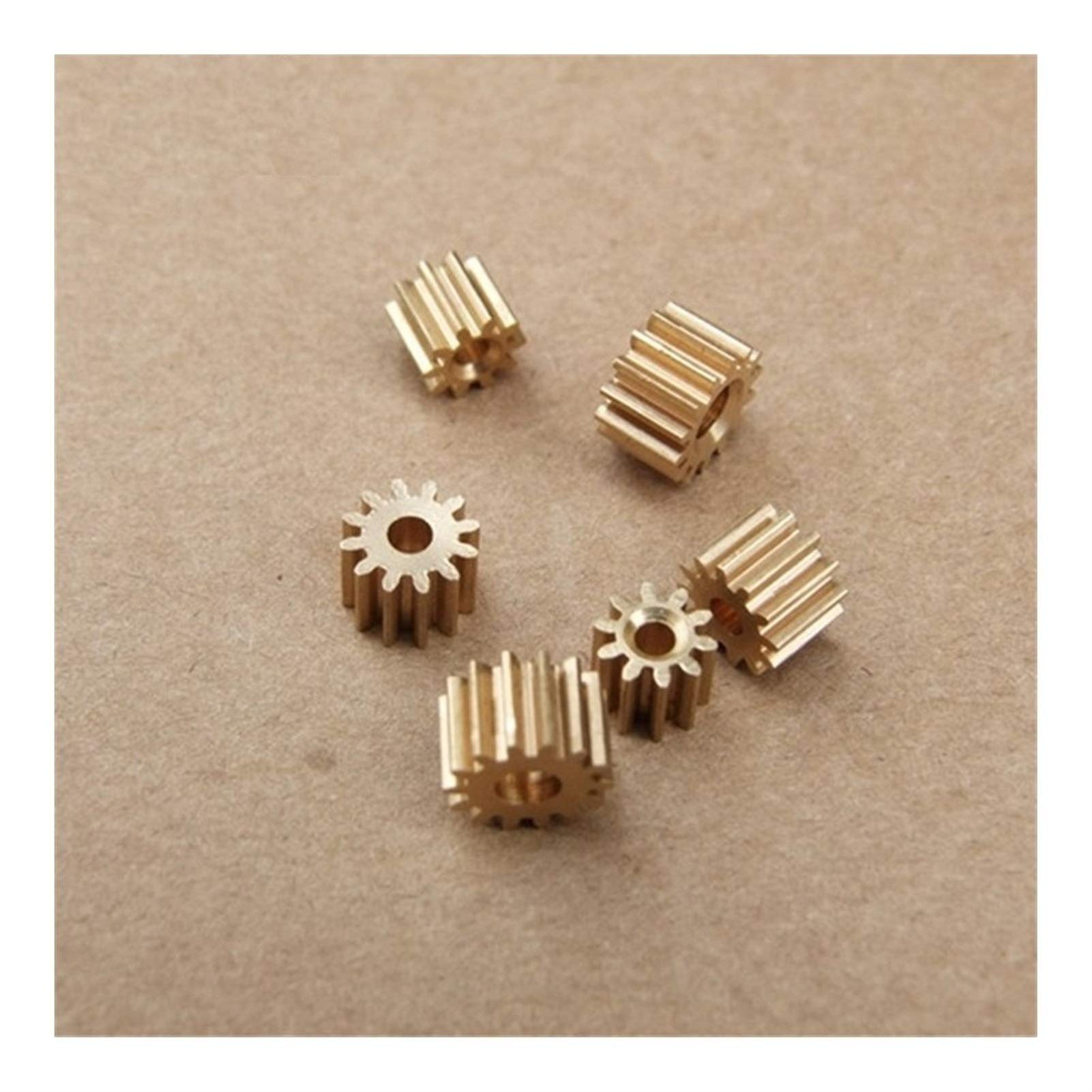 ZGF-BR 91A Brass Gear 0.97mm Bore for 1mm Shaft (10Pcs) - 9 Teeth Motor Shaft Gear Modulus 0.4 - Perfect for RC Cars, Robotics, and DIY Projects