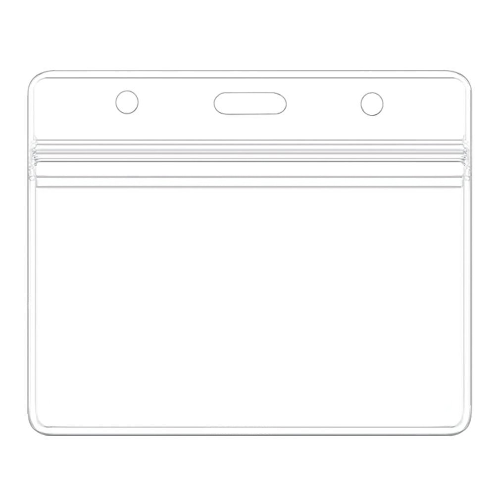 Waterproof Clear Plastic Badge Holders (50 PCS) - Ideal for ID Cards & Name Tags